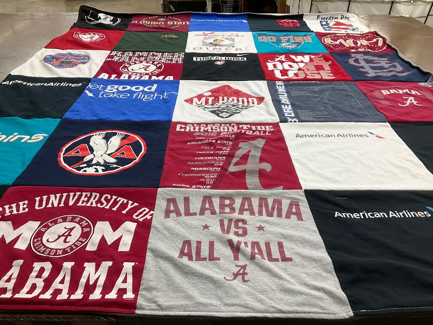 T-shirt quilt featuring alabama crimson tide football by Lori from FL