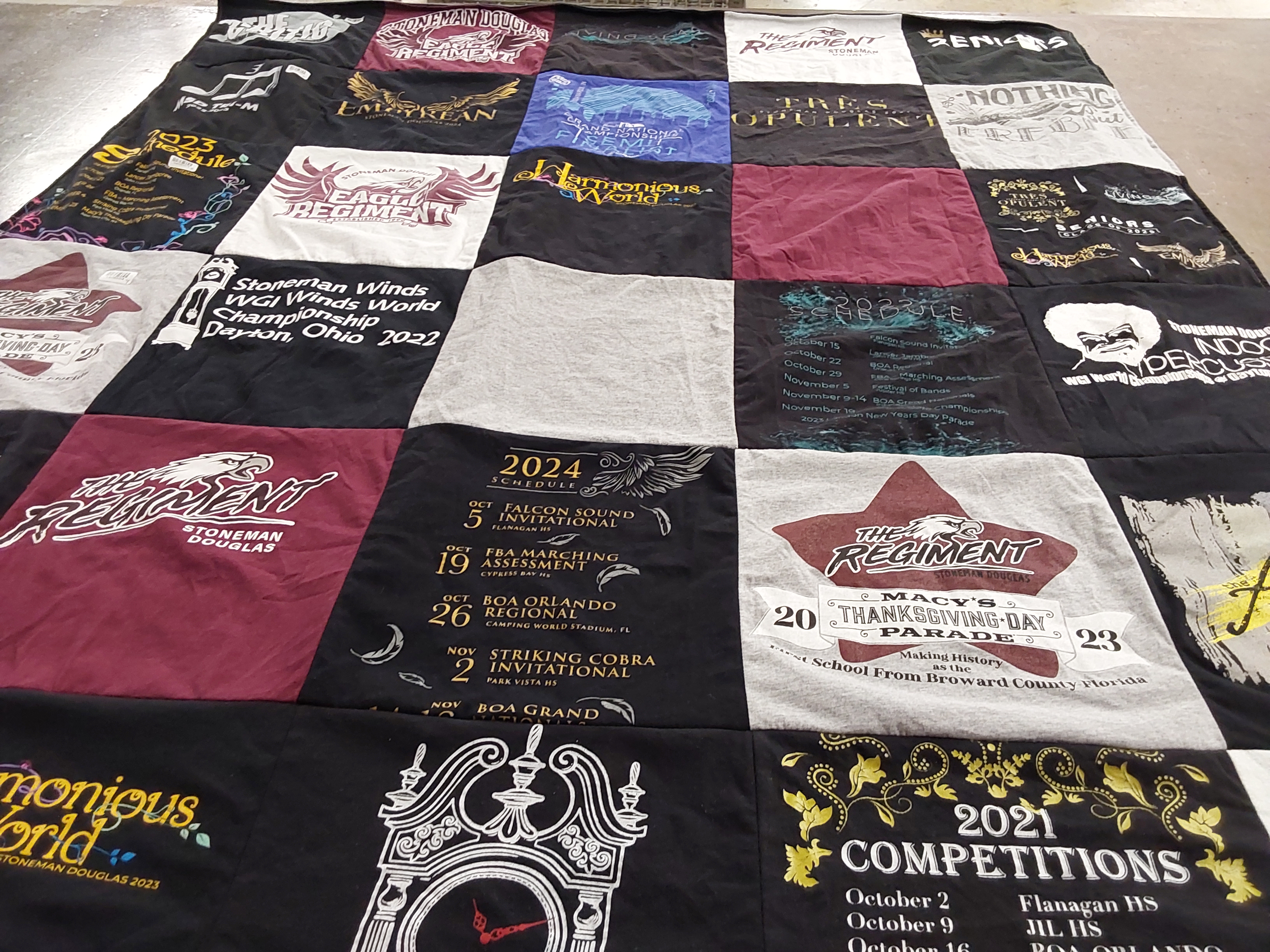 T-shirt quilt featuring stoneman douglas high school marching band by Idith from FL