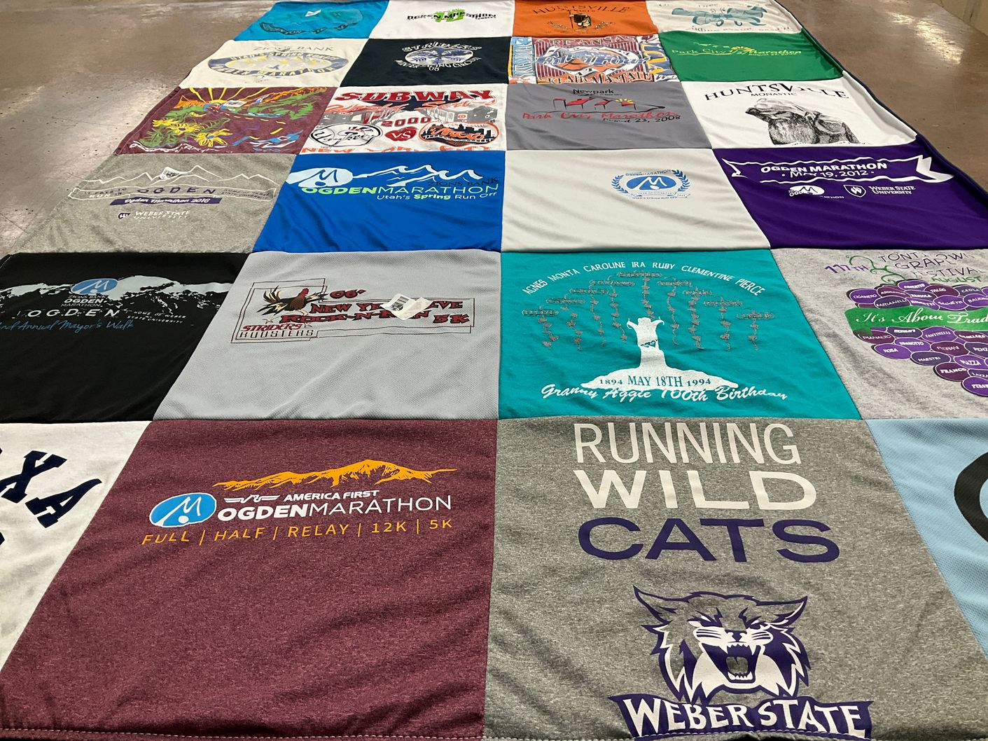T-shirt quilt featuring weber state university by michael from UT