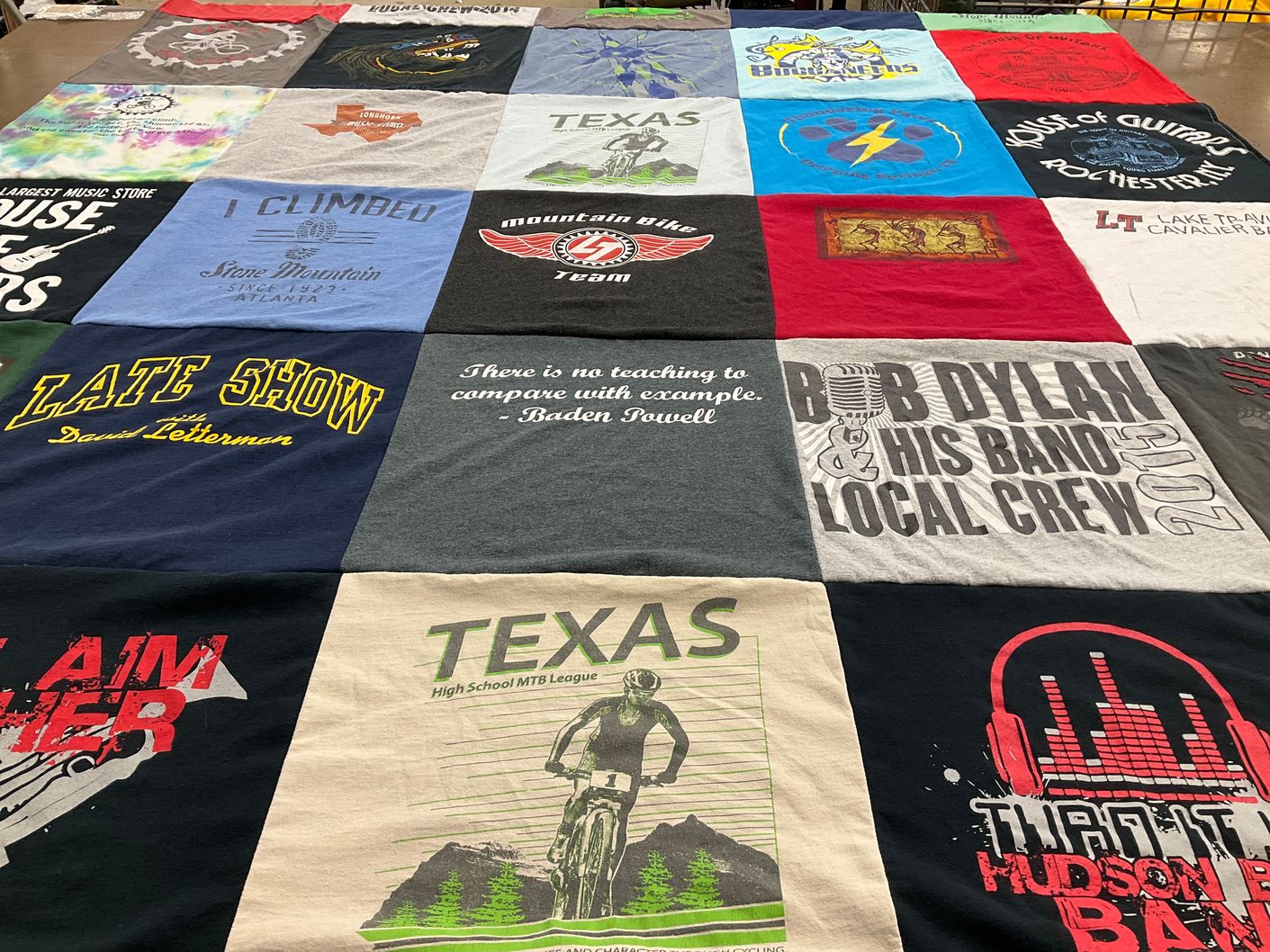 T-shirt quilt featuring mtb team by Angela from TX
