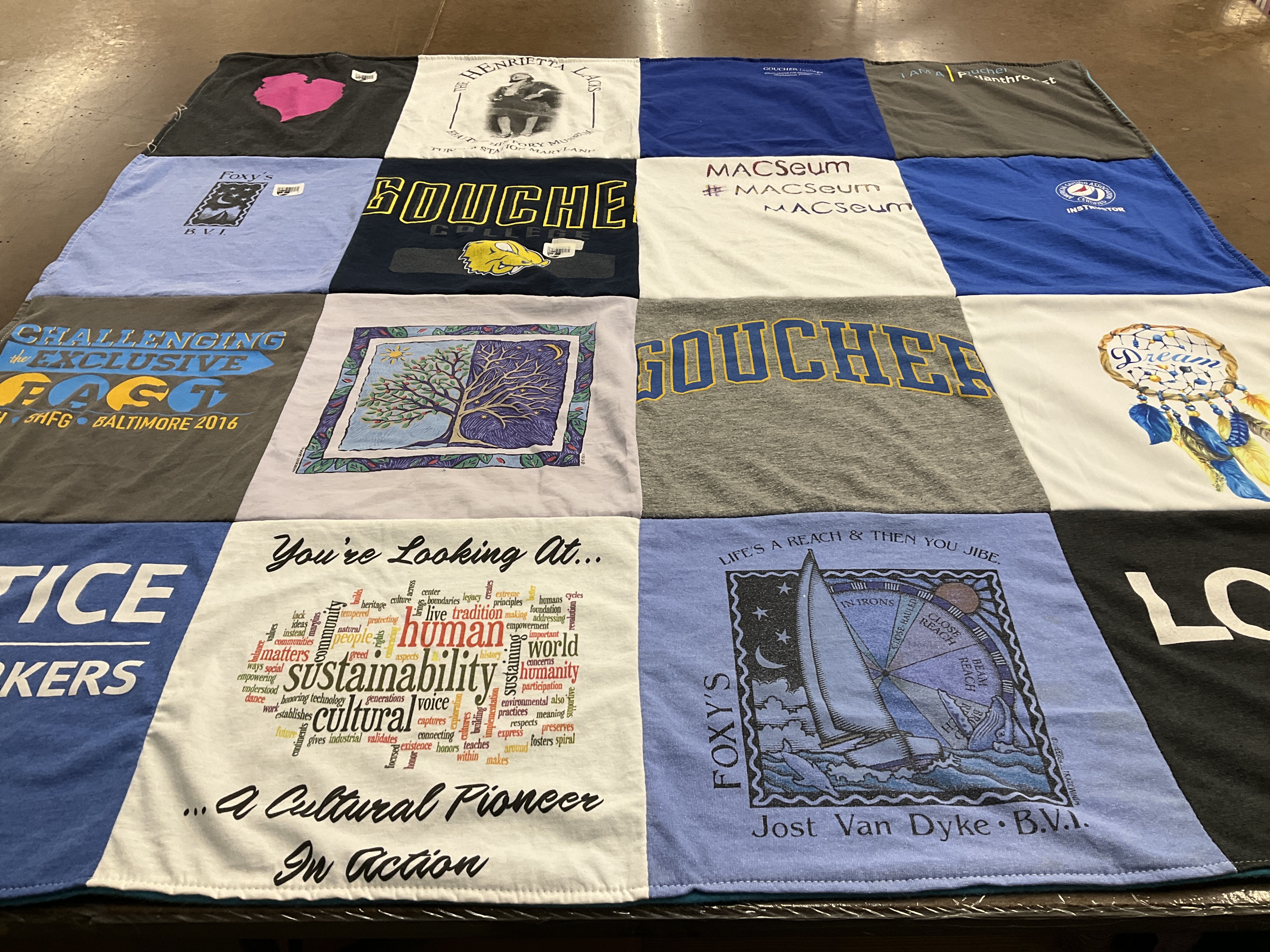 T-shirt quilt from goucher college by Amy from MD