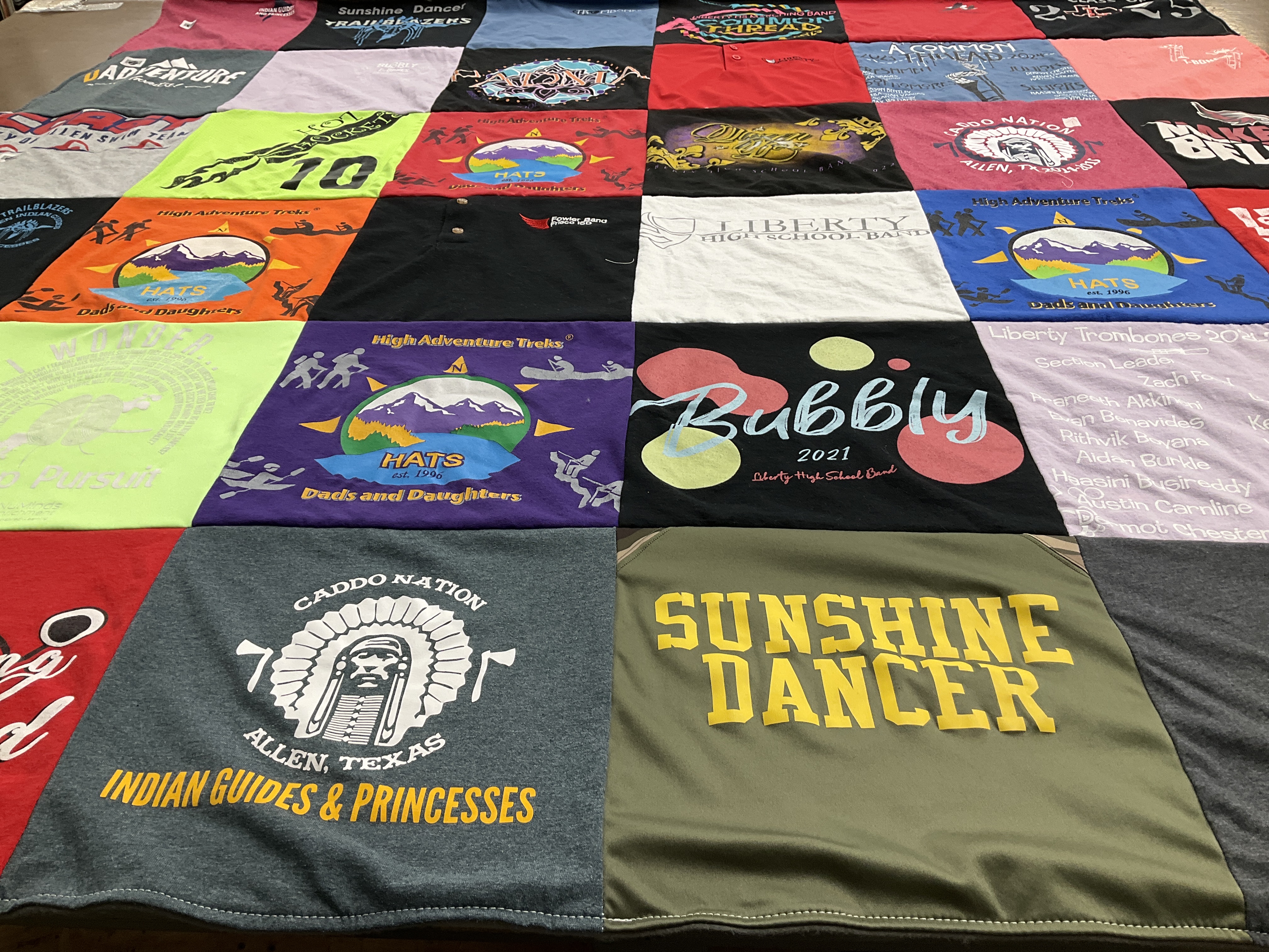 T-shirt quilt from liberty high school by Susan from TX