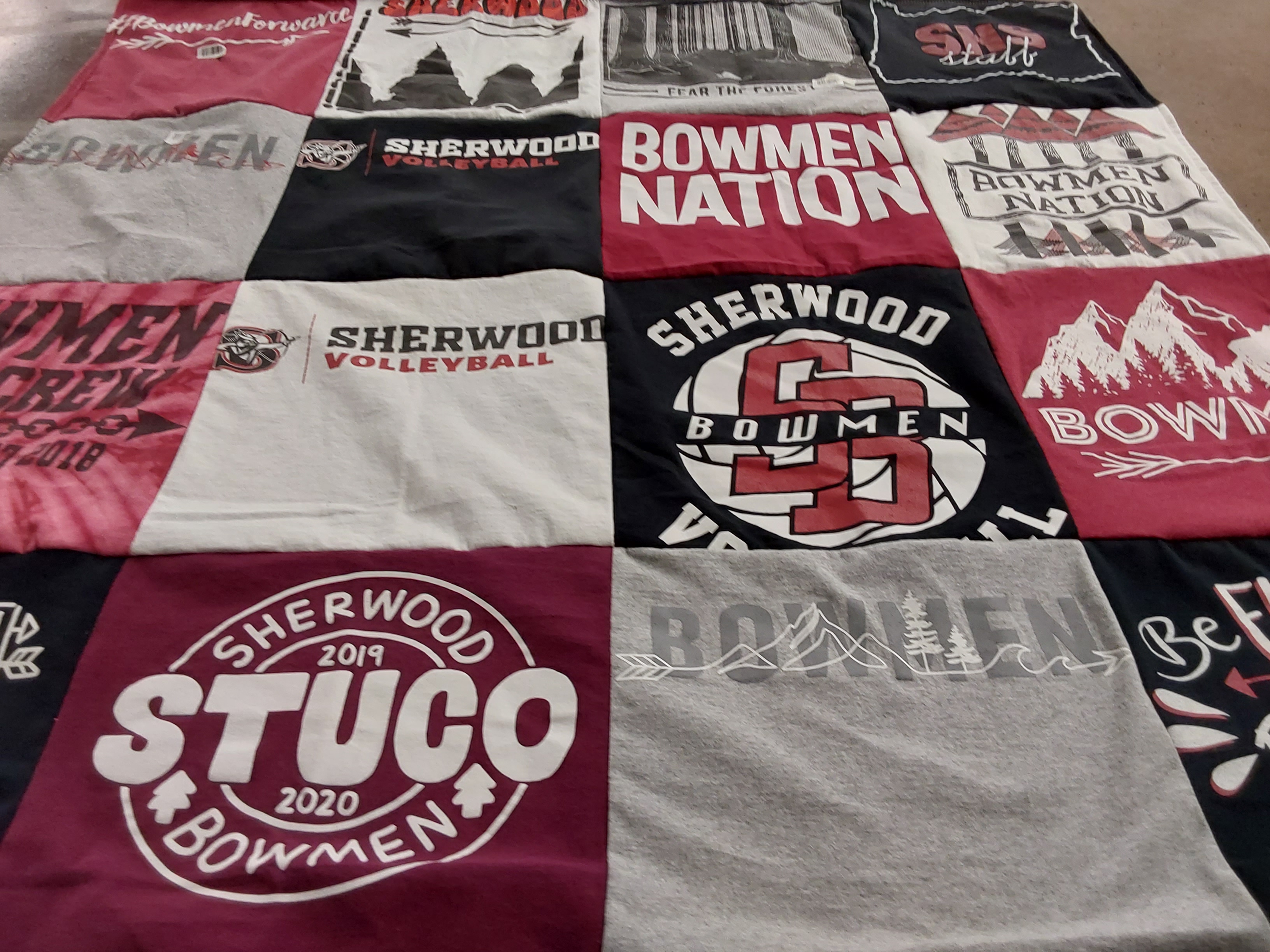 T-shirt quilt featuring sherwood bowmen volleyball by Stephanie from OR