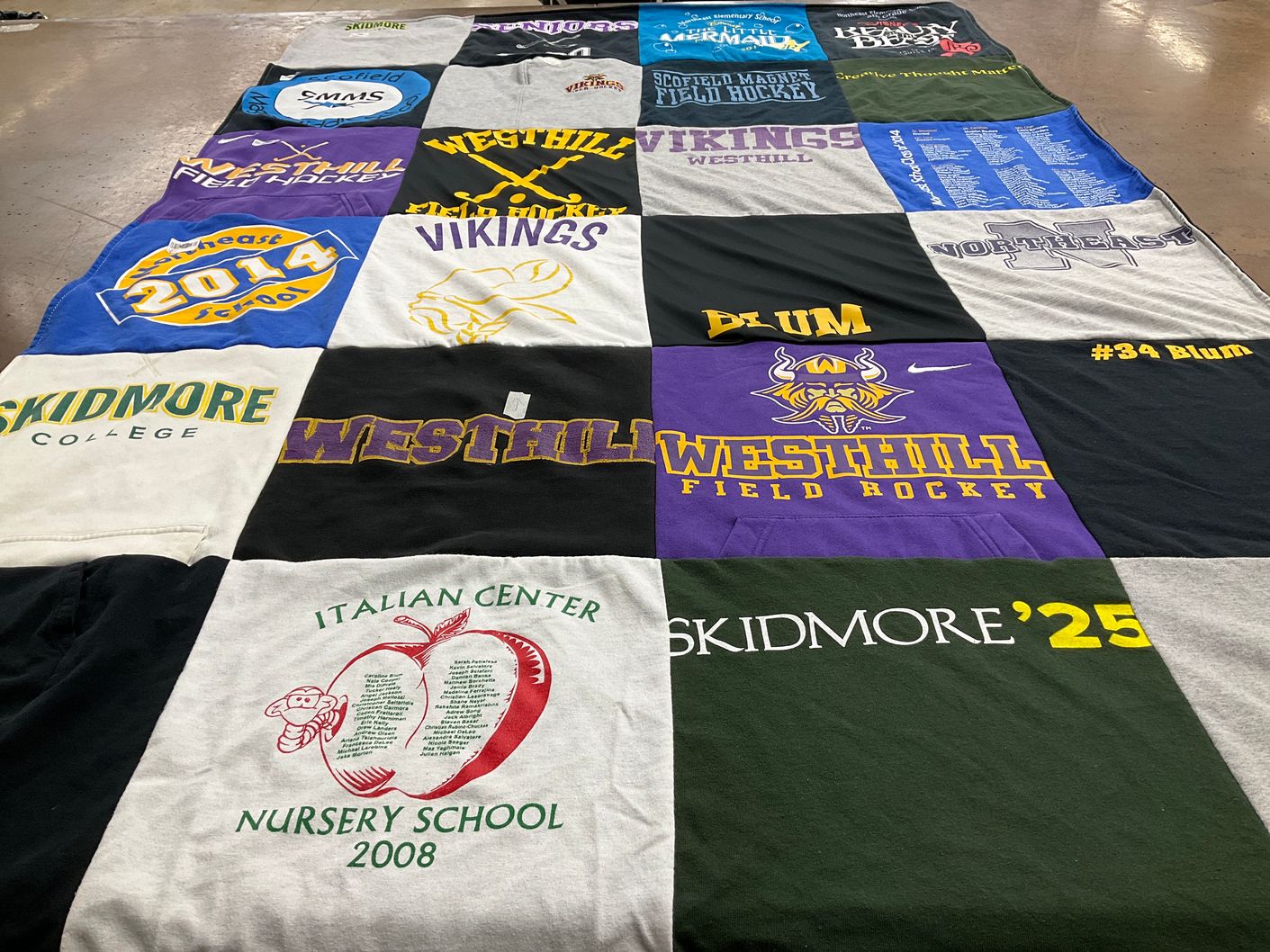 T-shirt quilt featuring westhill field hockey by Caroline from CT