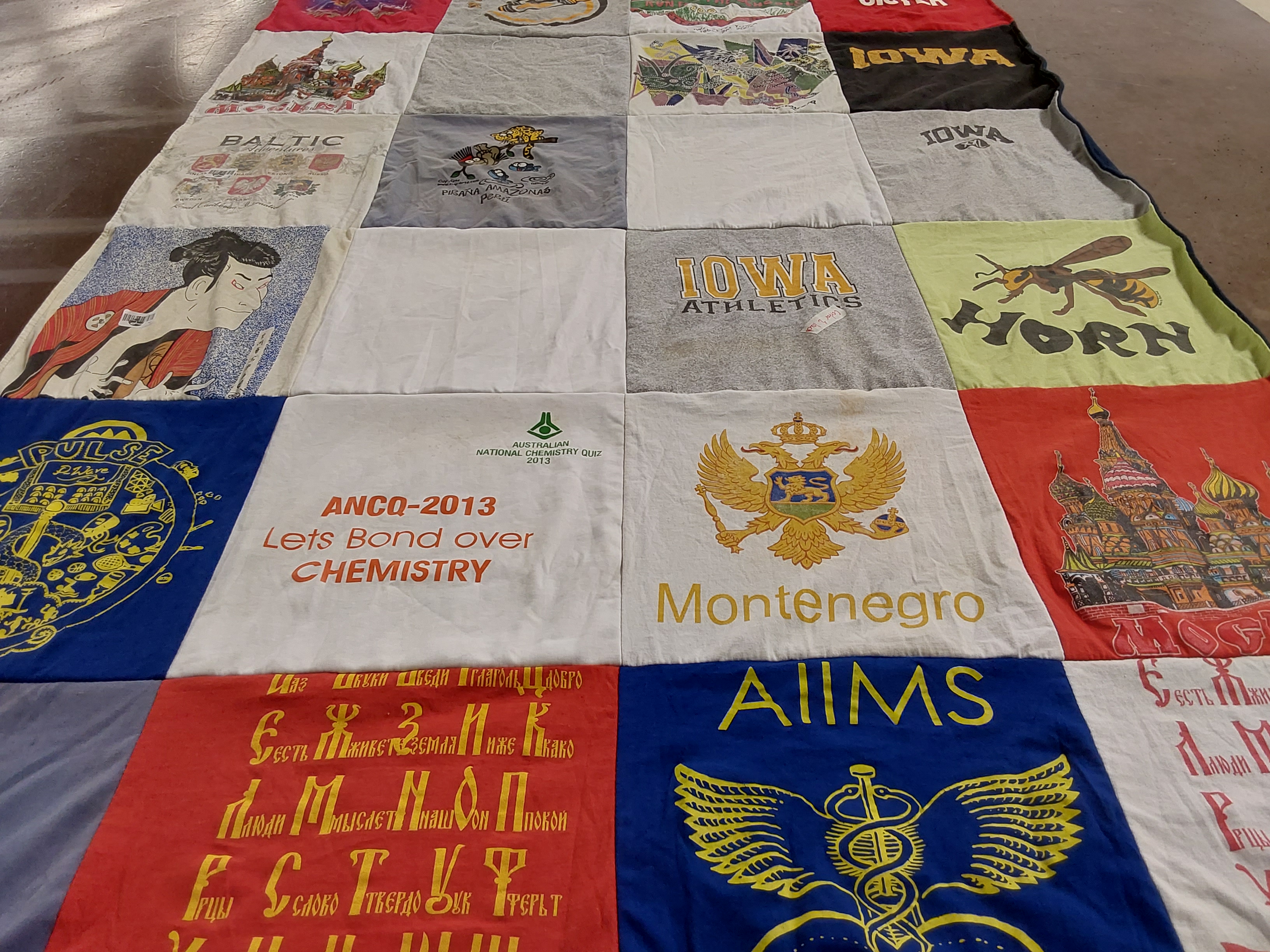 T-shirt quilt from university of iowa by jyotsna from NE