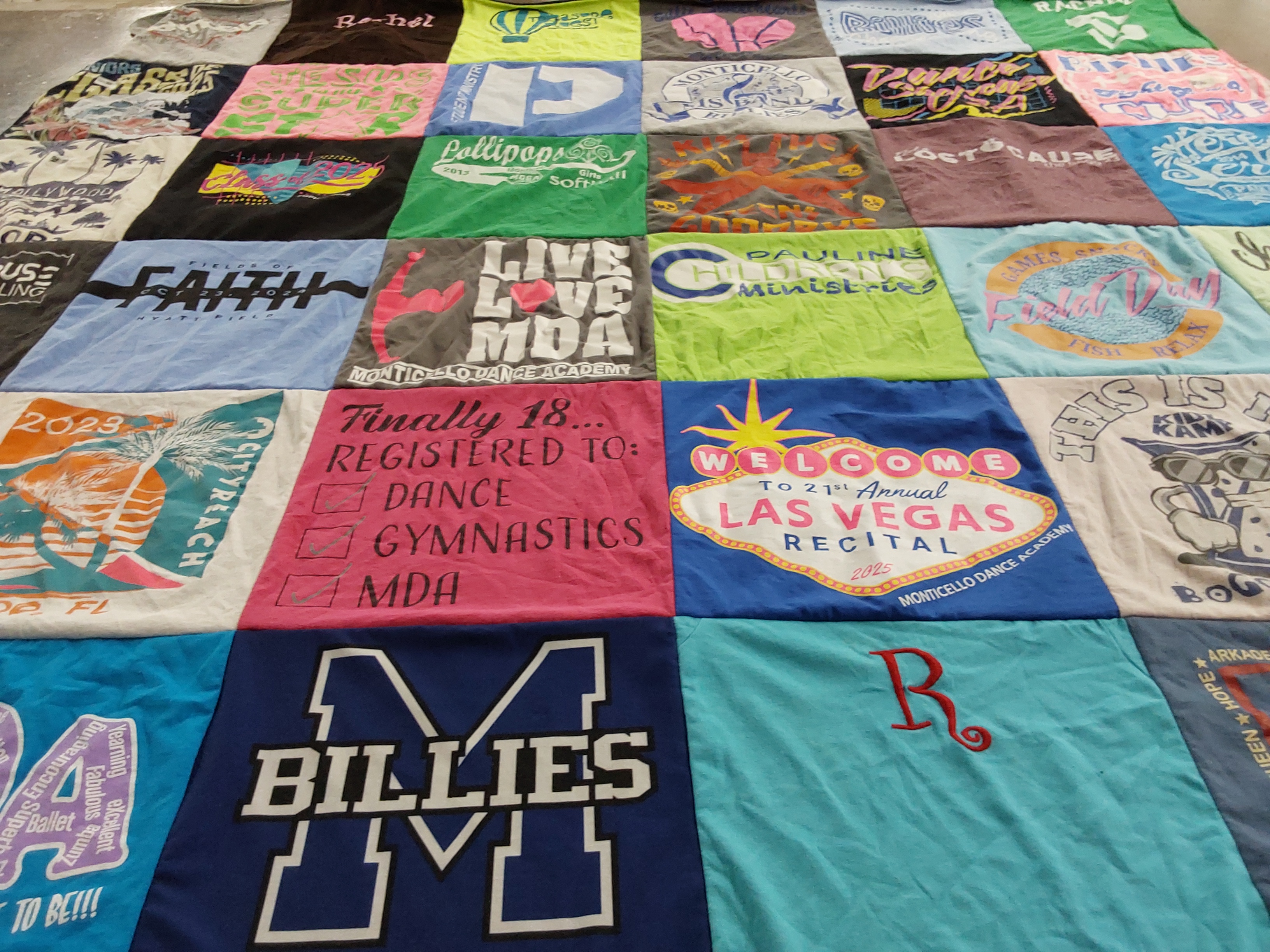 T-shirt quilt featuring billies by Kristi from AR