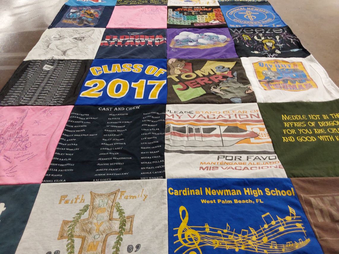 T-shirt quilt from cardinal newman high school by Kathy from FL