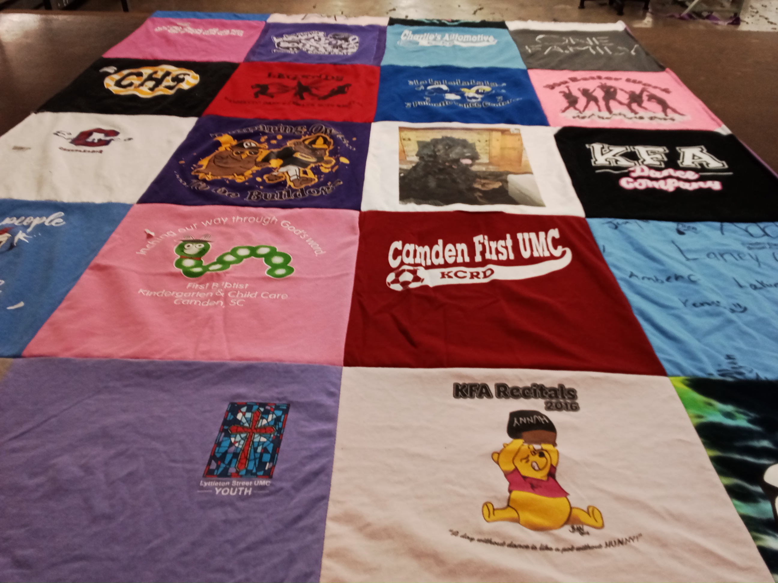 T-shirt quilt featuring kfa dance company by Stephanie from SC