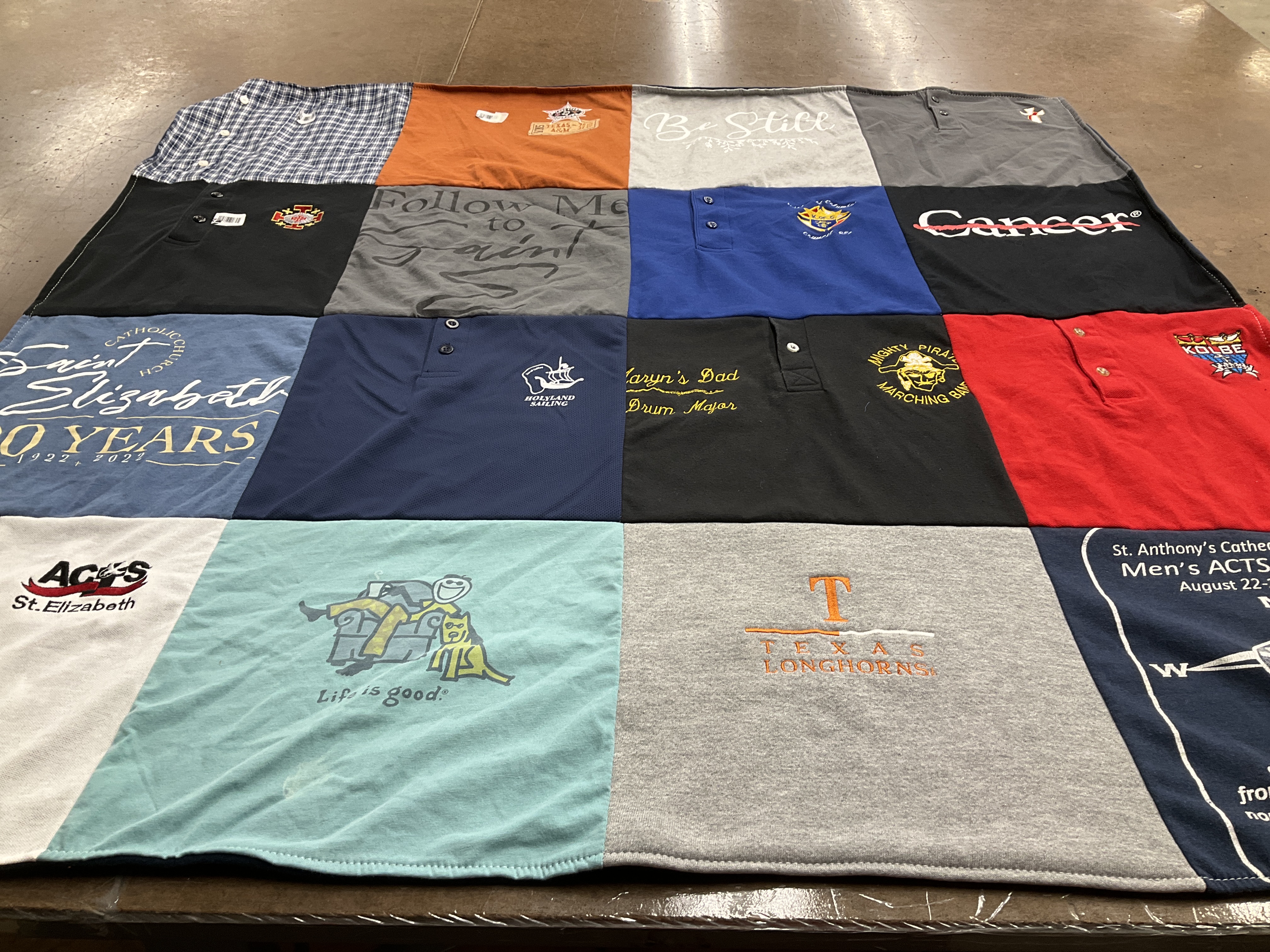 T-shirt quilt featuring texas longhorns by Deborah from TX