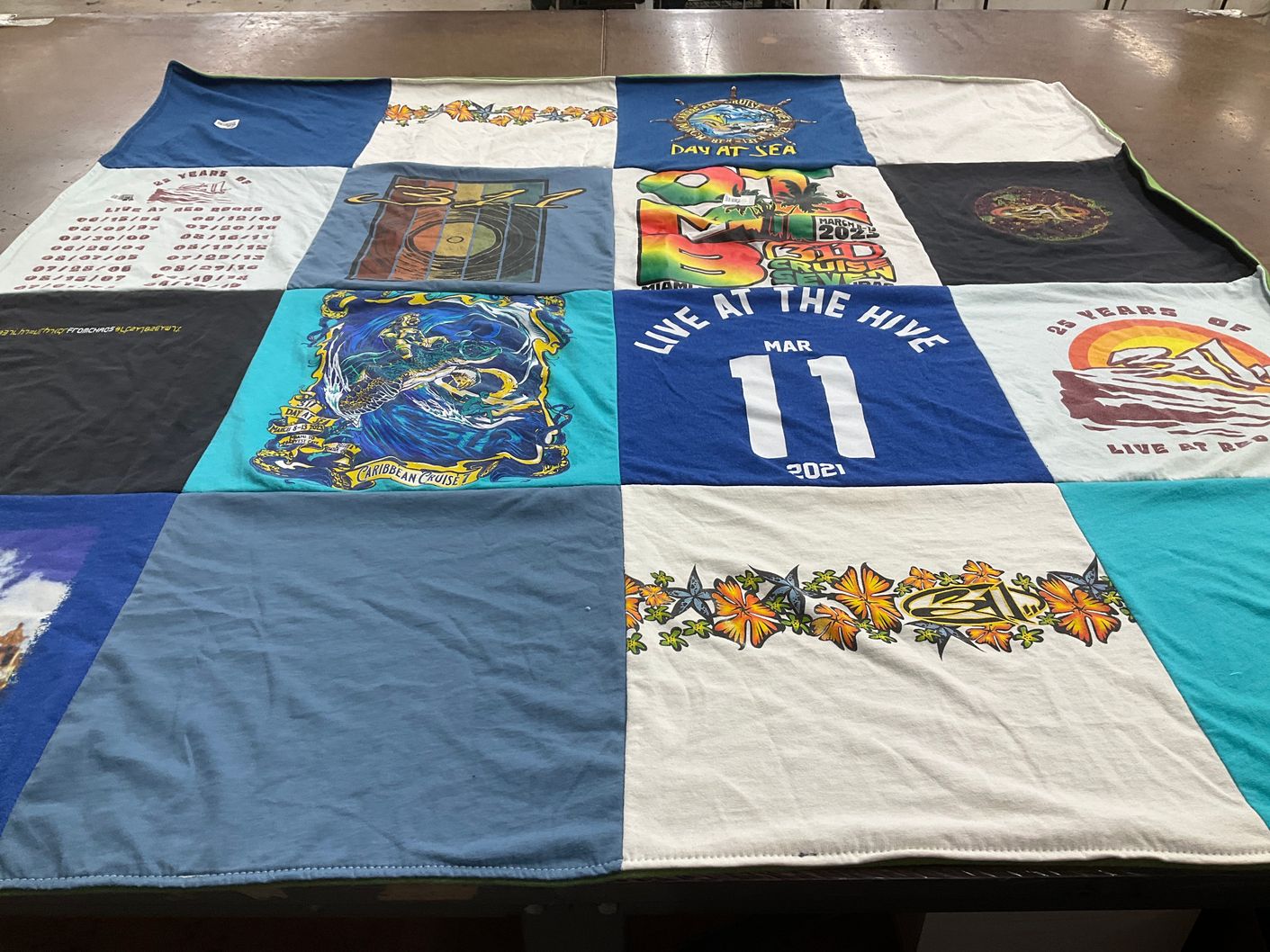 T-shirt quilt with music, cruises themes by James from CO