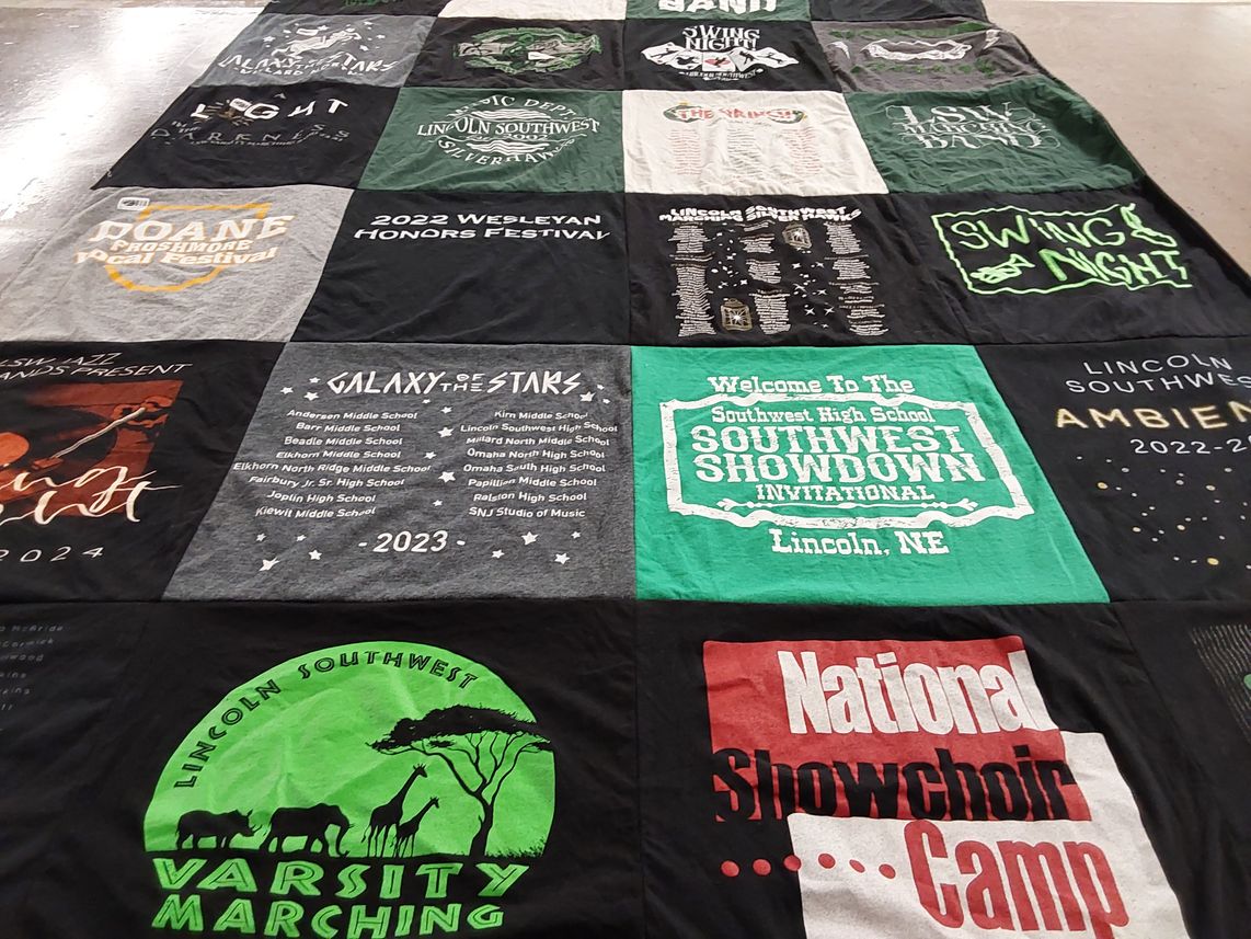 T-shirt quilt featuring lincoln southwest marching by Kelly from NE