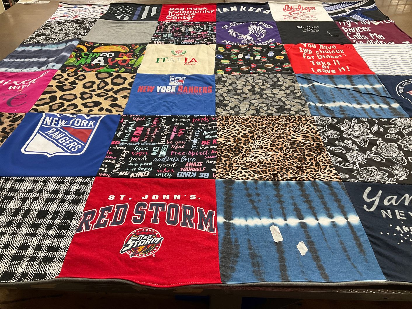 T-shirt quilt featuring new york rangers, new york yankees by Vanessa from NY