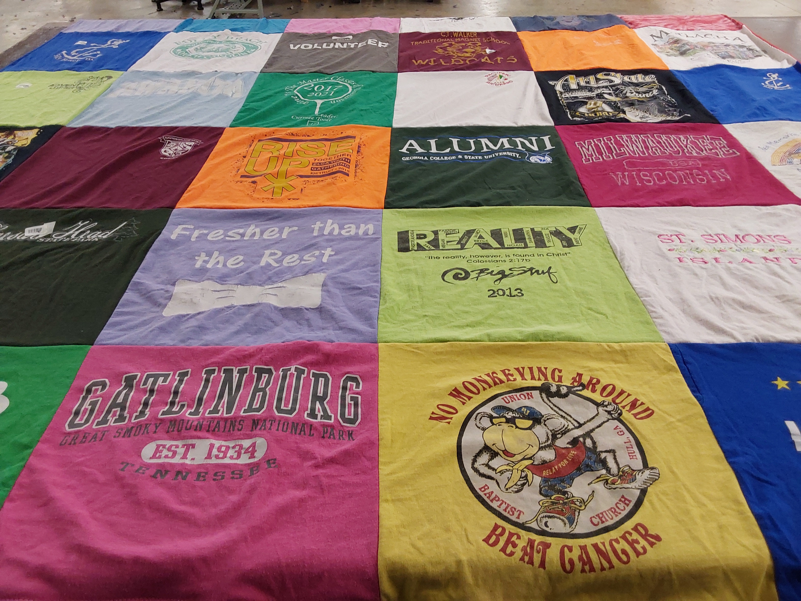 T-shirt quilt from georgia college and state university by Donna from GA
