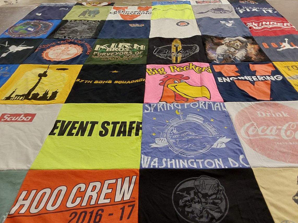 T-shirt quilt from university of virginia by Abigail from ND