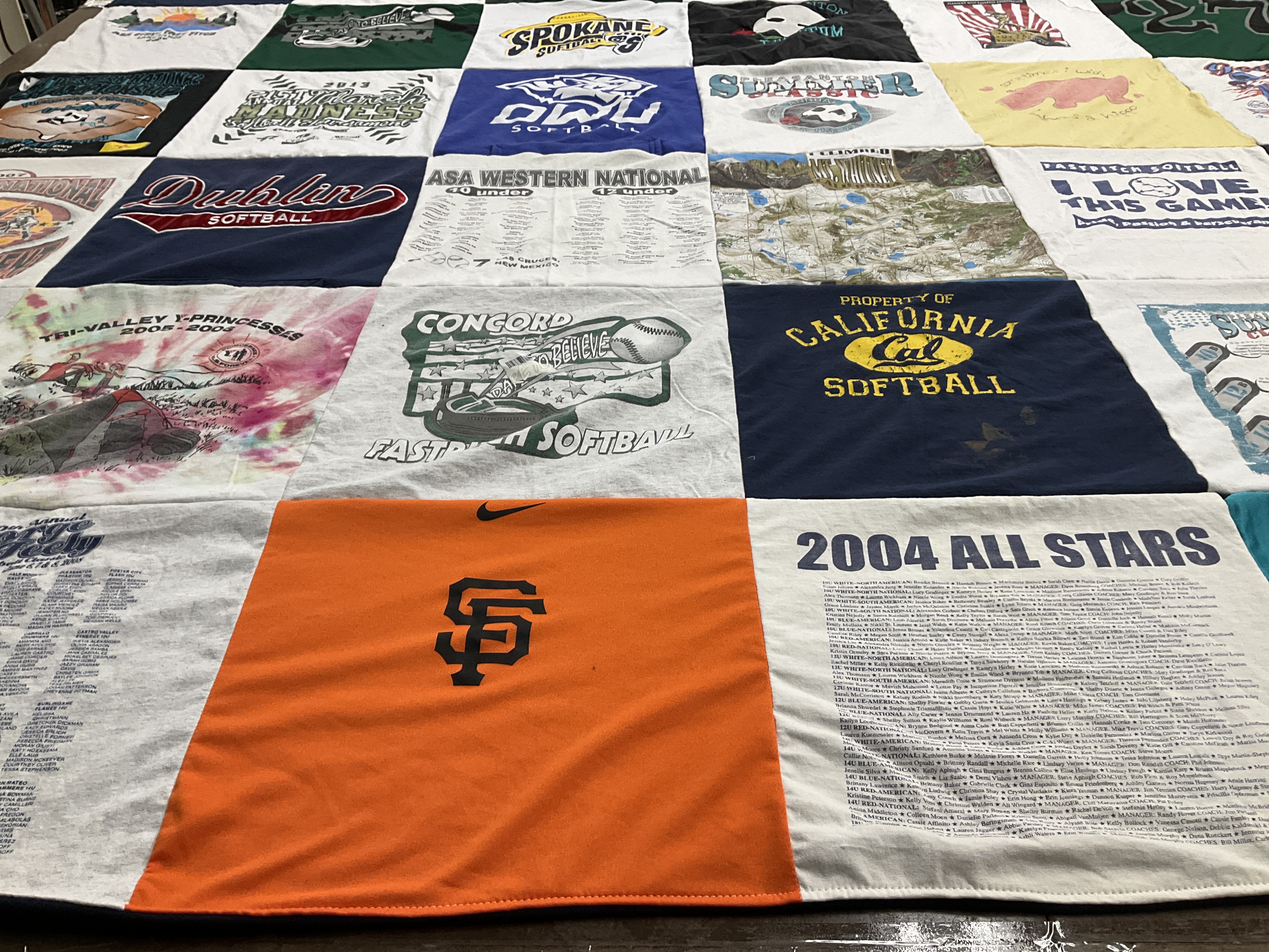 T-shirt quilt featuring san francisco giants by Melody from CA