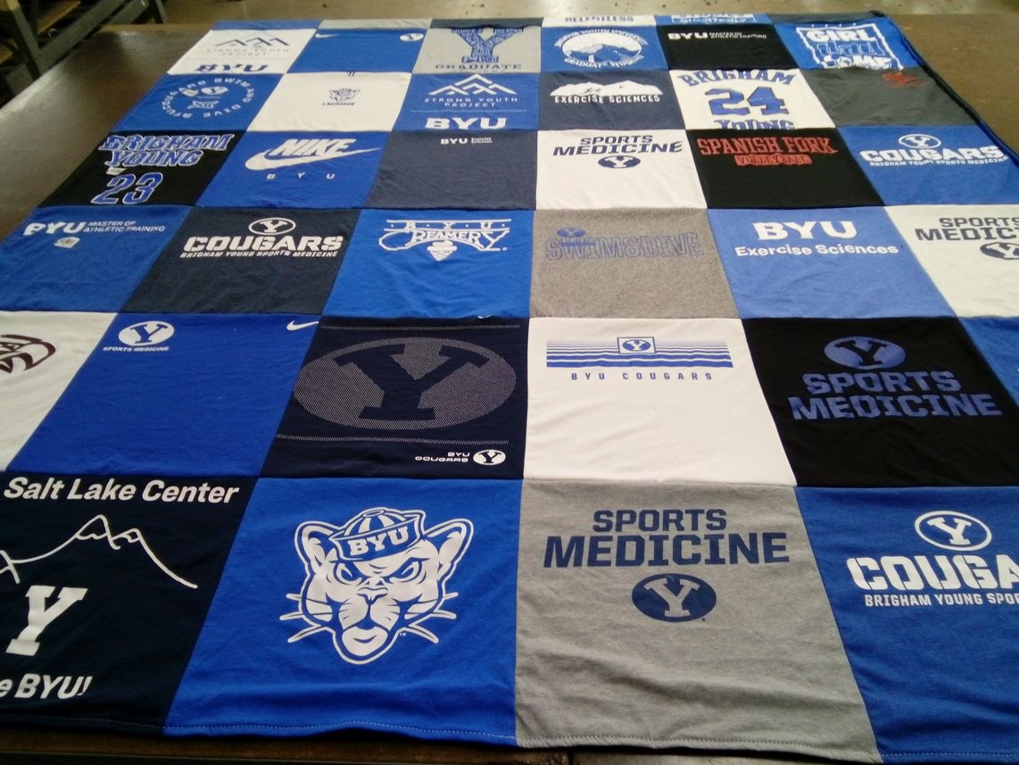 T-shirt quilt featuring byu cougars by Izzie from UT