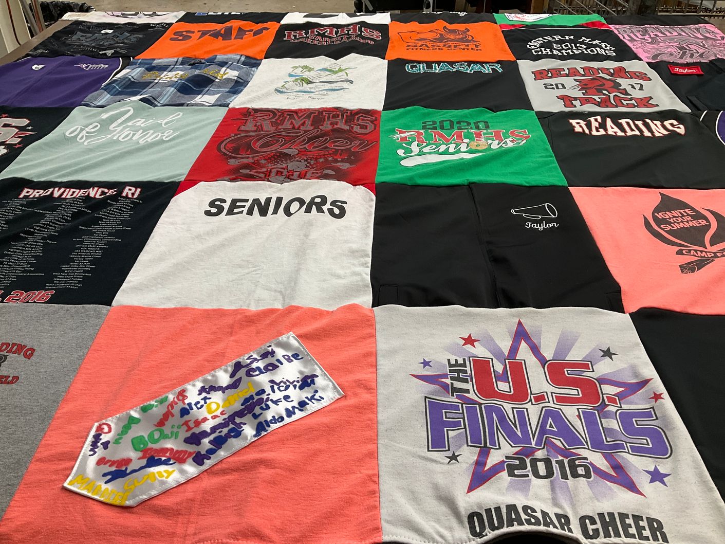 T-shirt quilt featuring quasar cheer by Dianna from NH