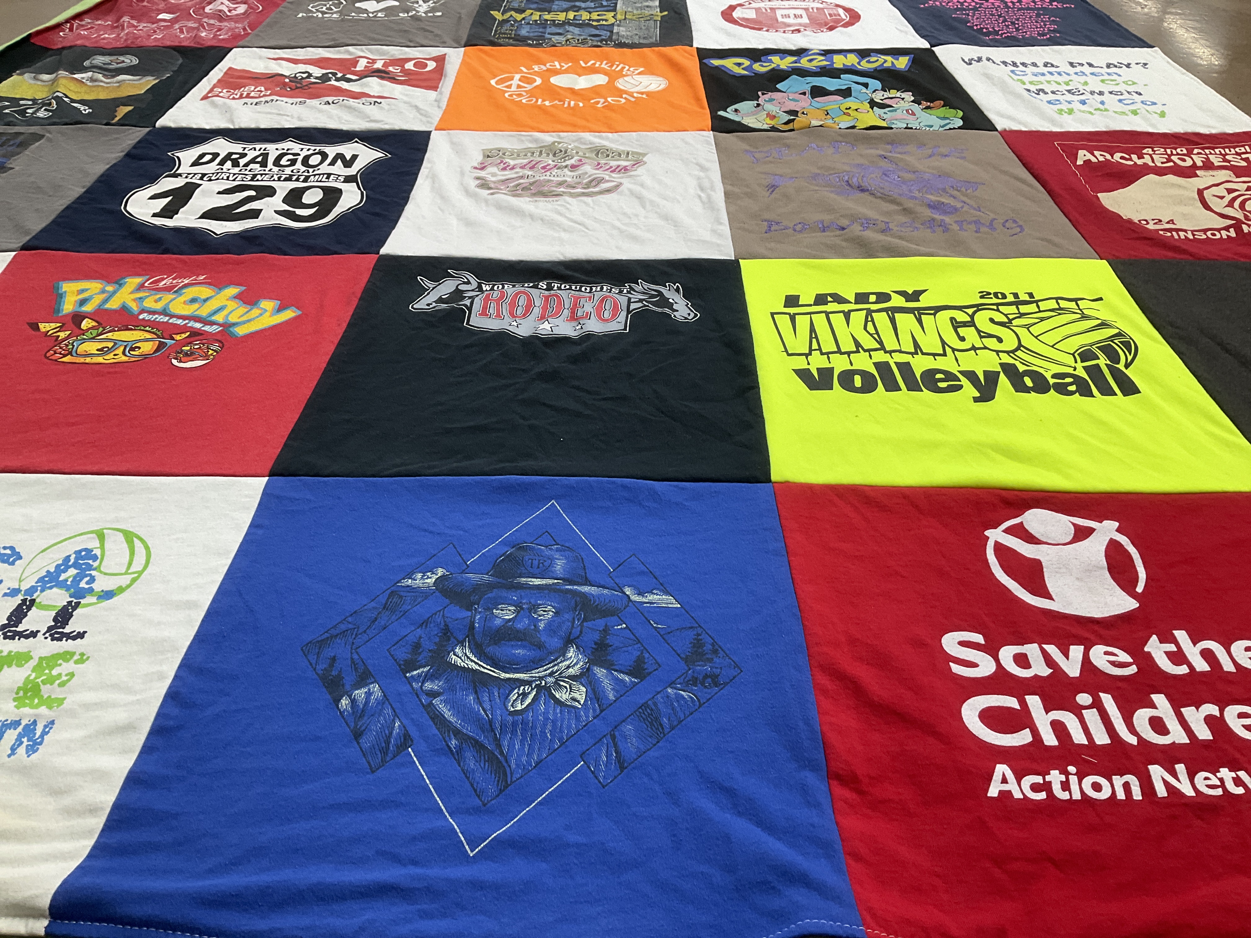 T-shirt quilt from lady vikings college by Dedra from TN
