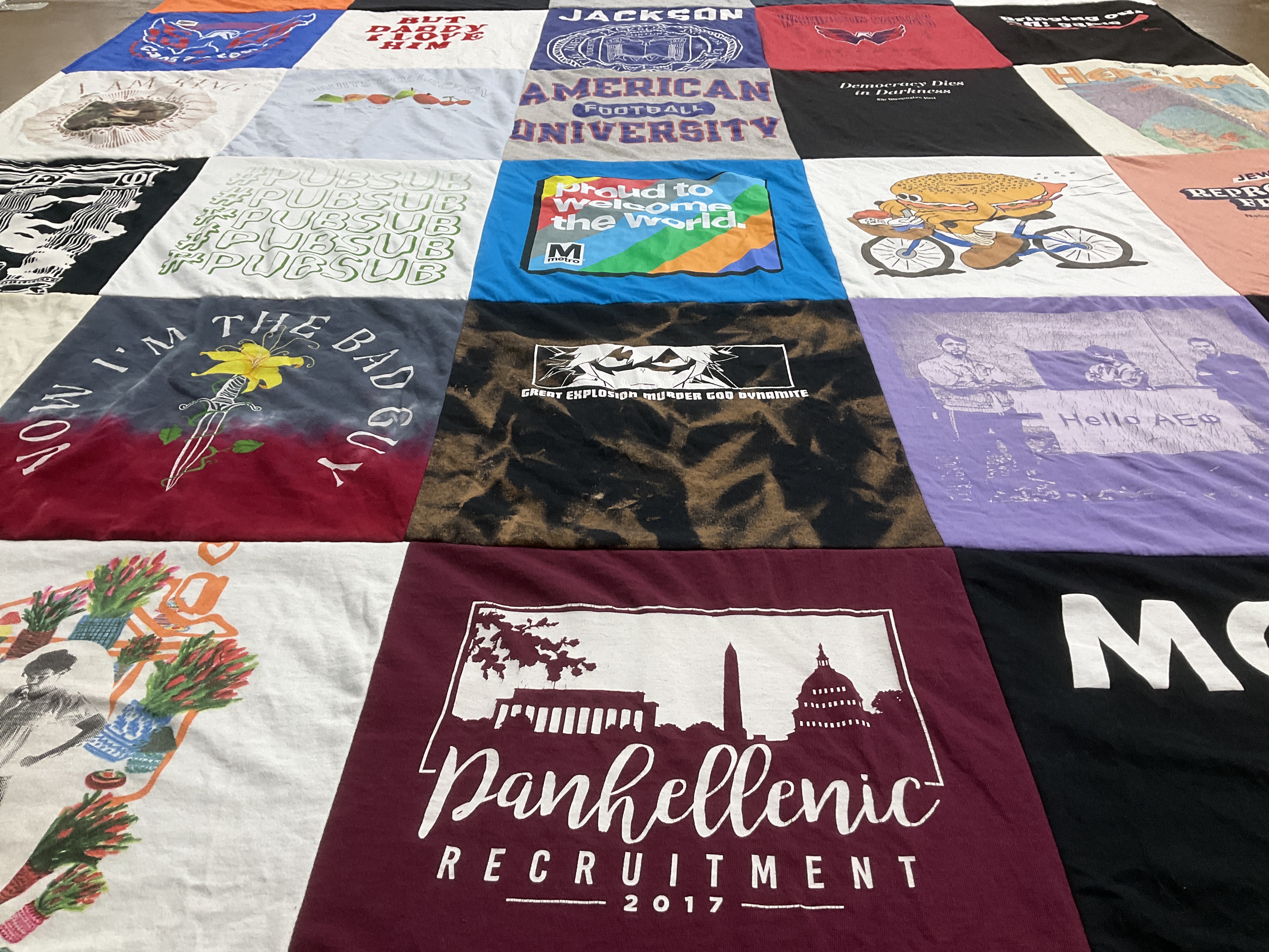 T-shirt quilt from american university by Emelie from VA