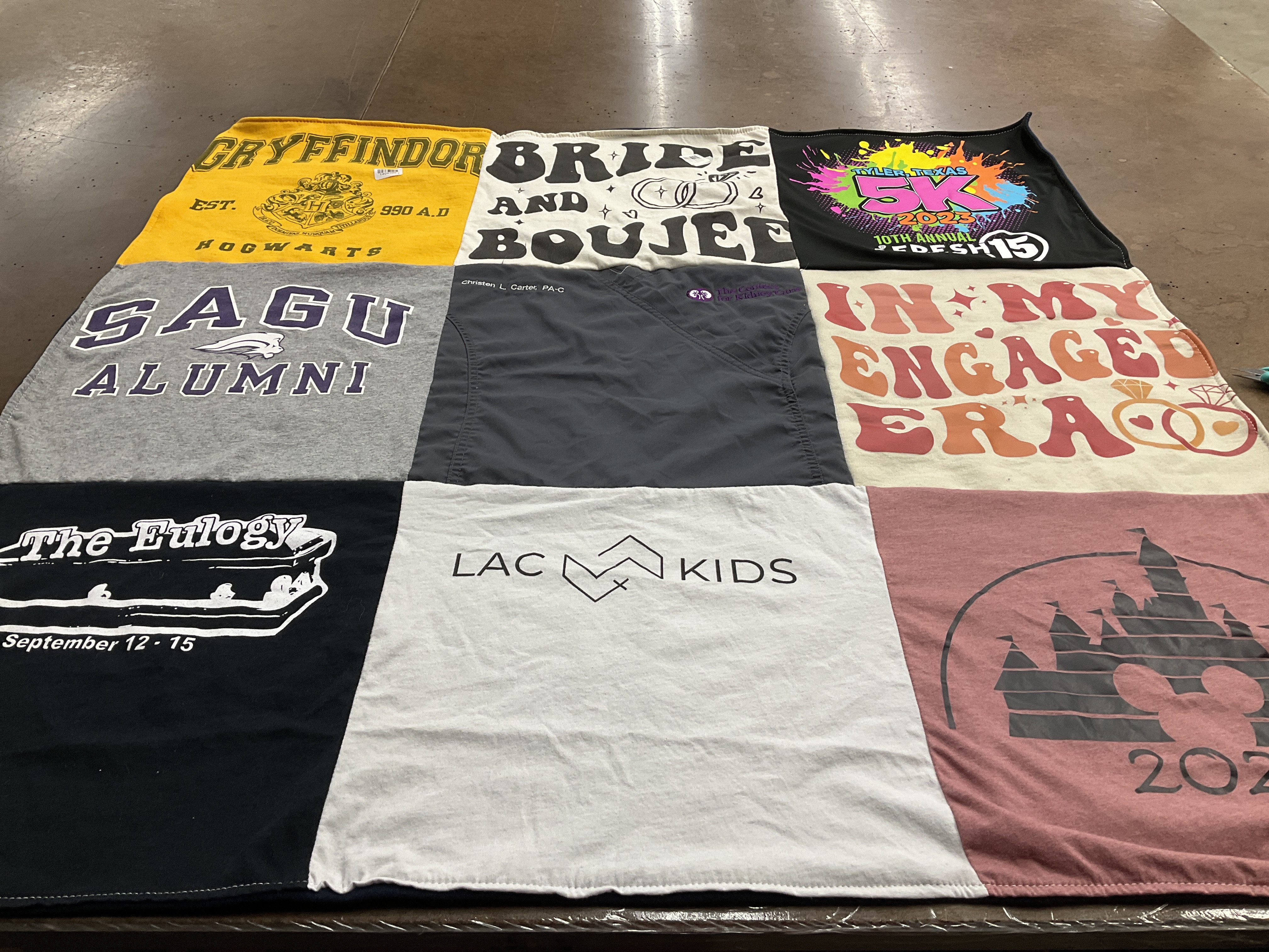 T-shirt quilt from southwestern assemblies of god university by Christen from DE