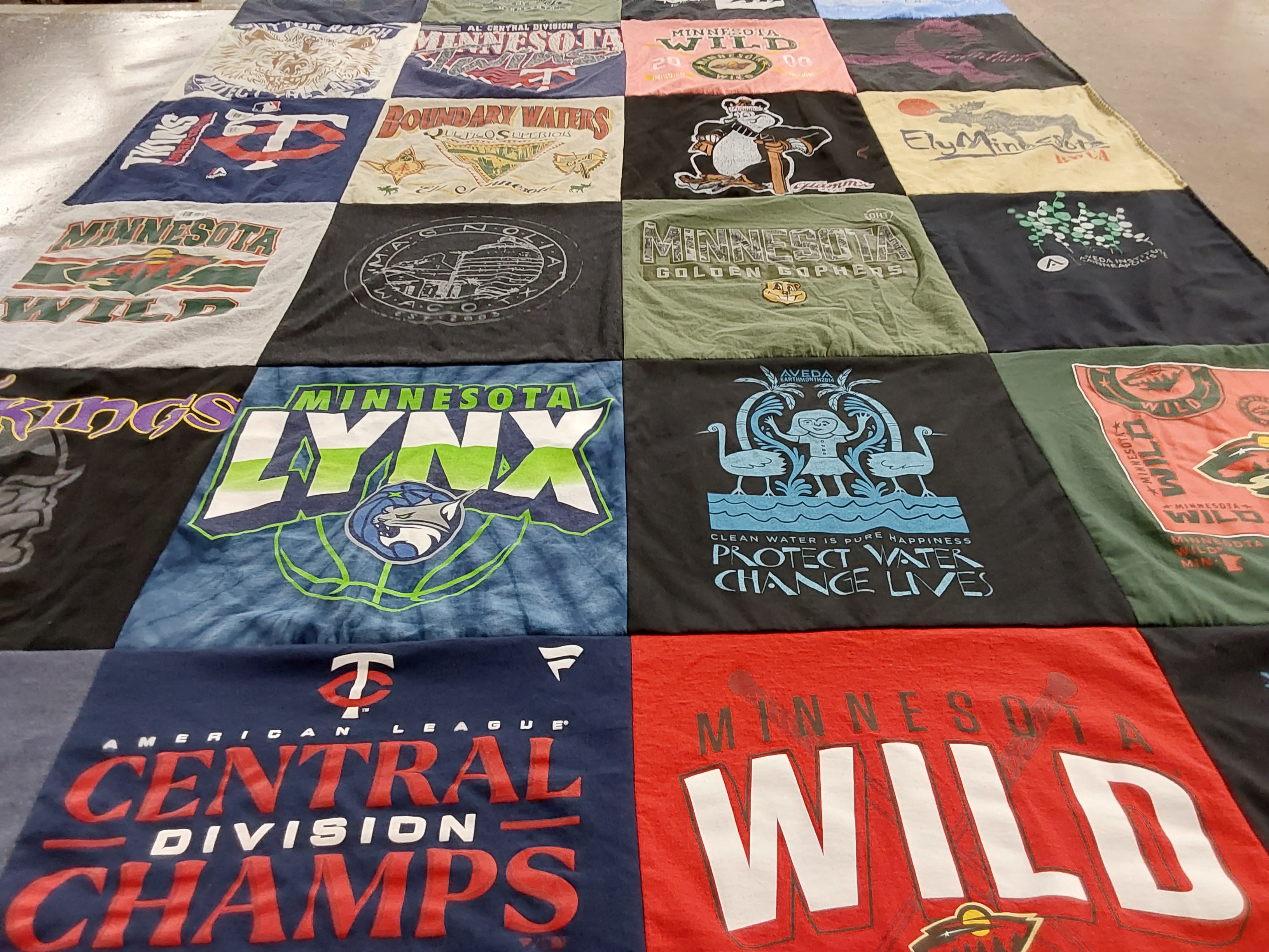 T-shirt quilt featuring minnesota lynx, minnesota wild by Denise from MN