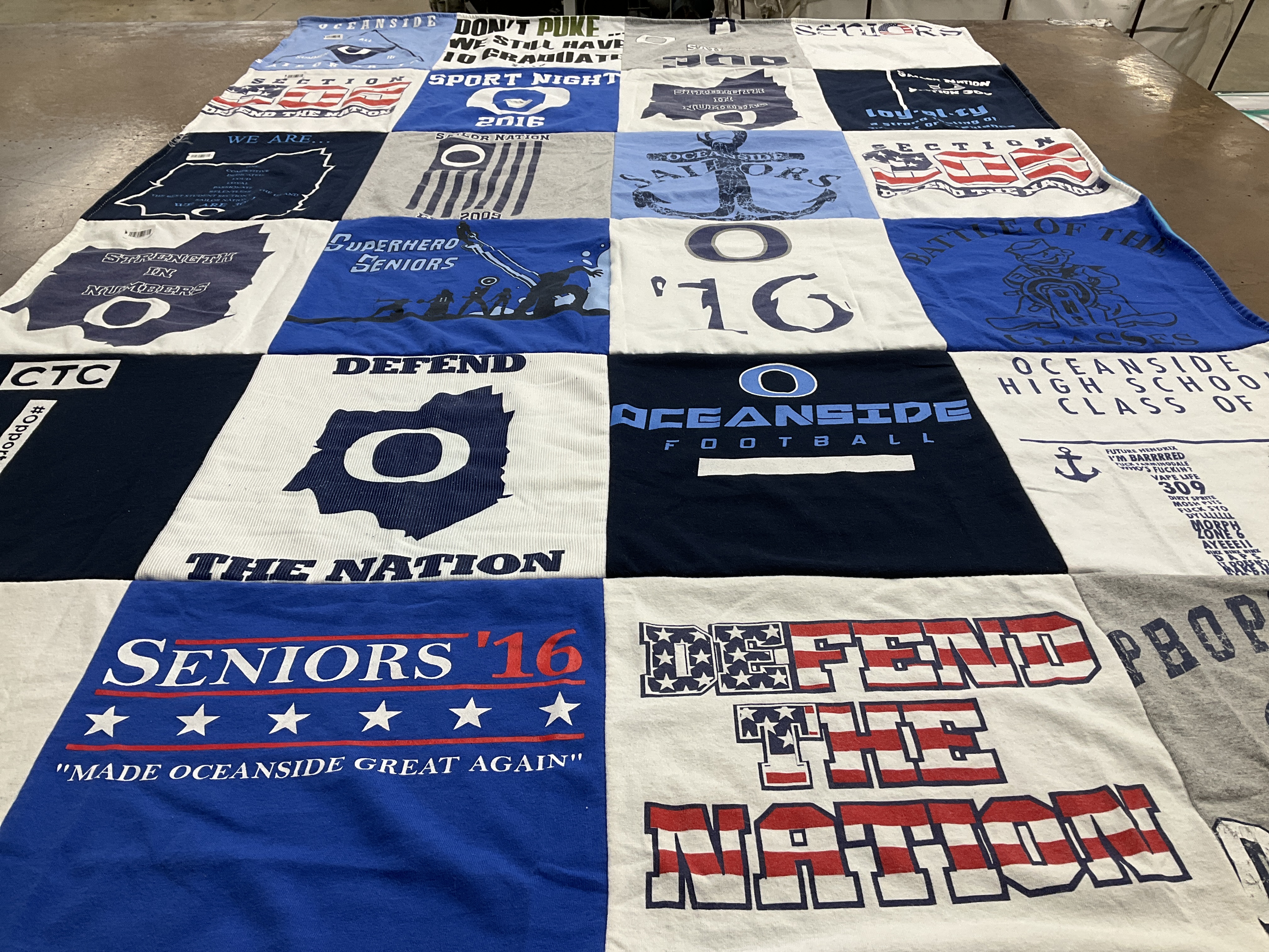 T-shirt quilt featuring oceanside football by Kristin  from NY
