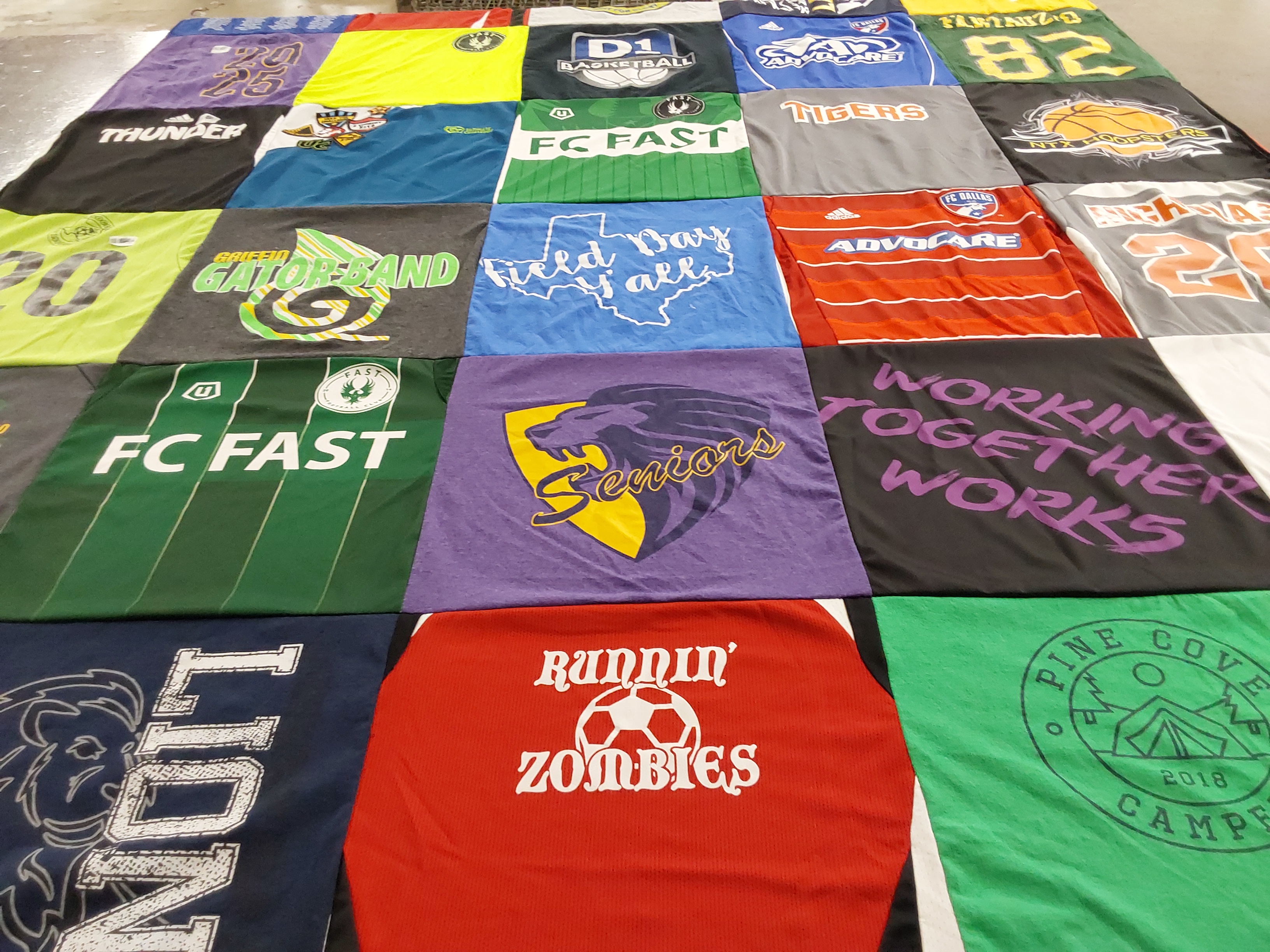 T-shirt quilt featuring fc fast soccer club by Chrissy from TX