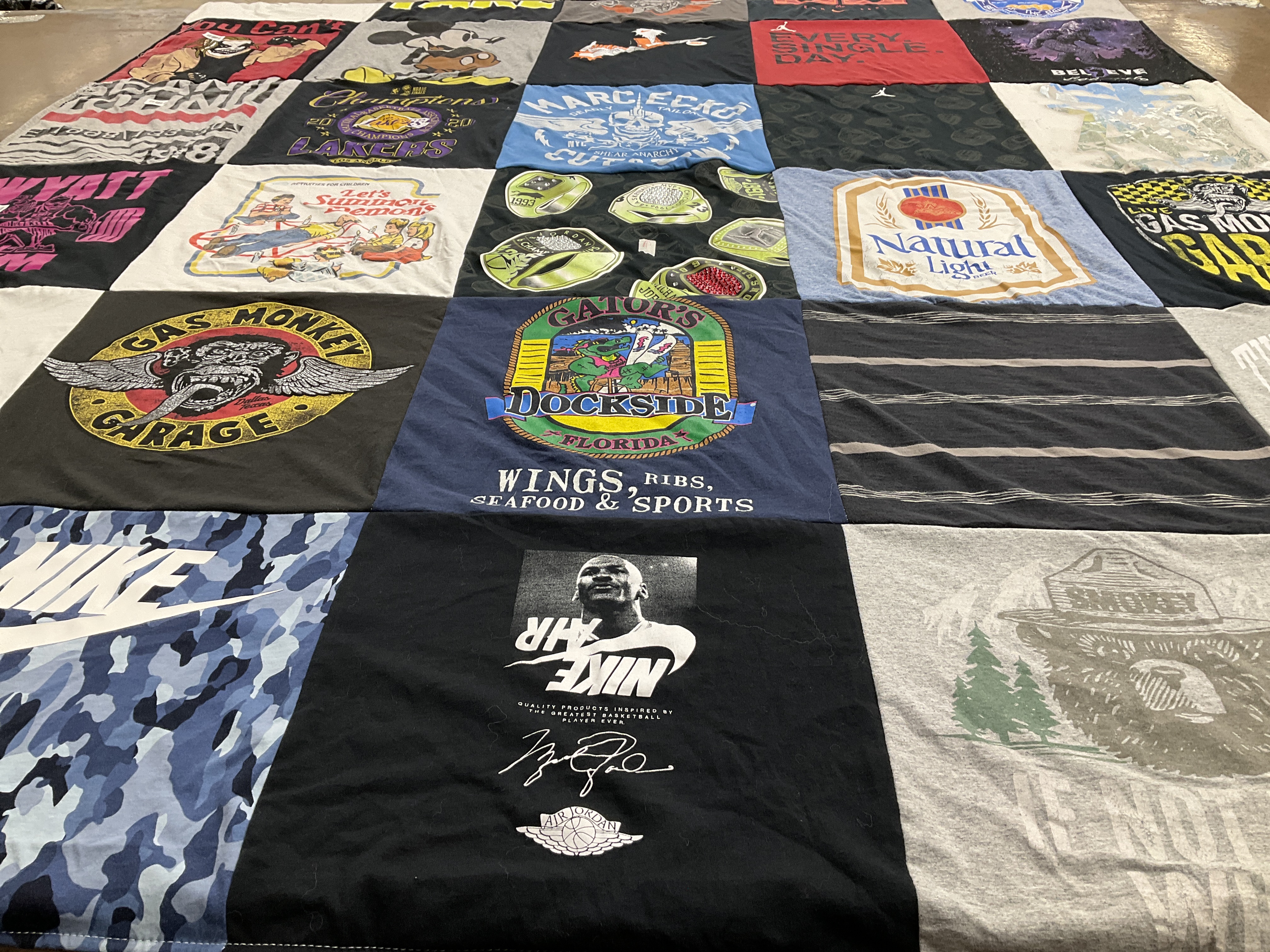 T-shirt quilt featuring lancers by Rebecca from FL