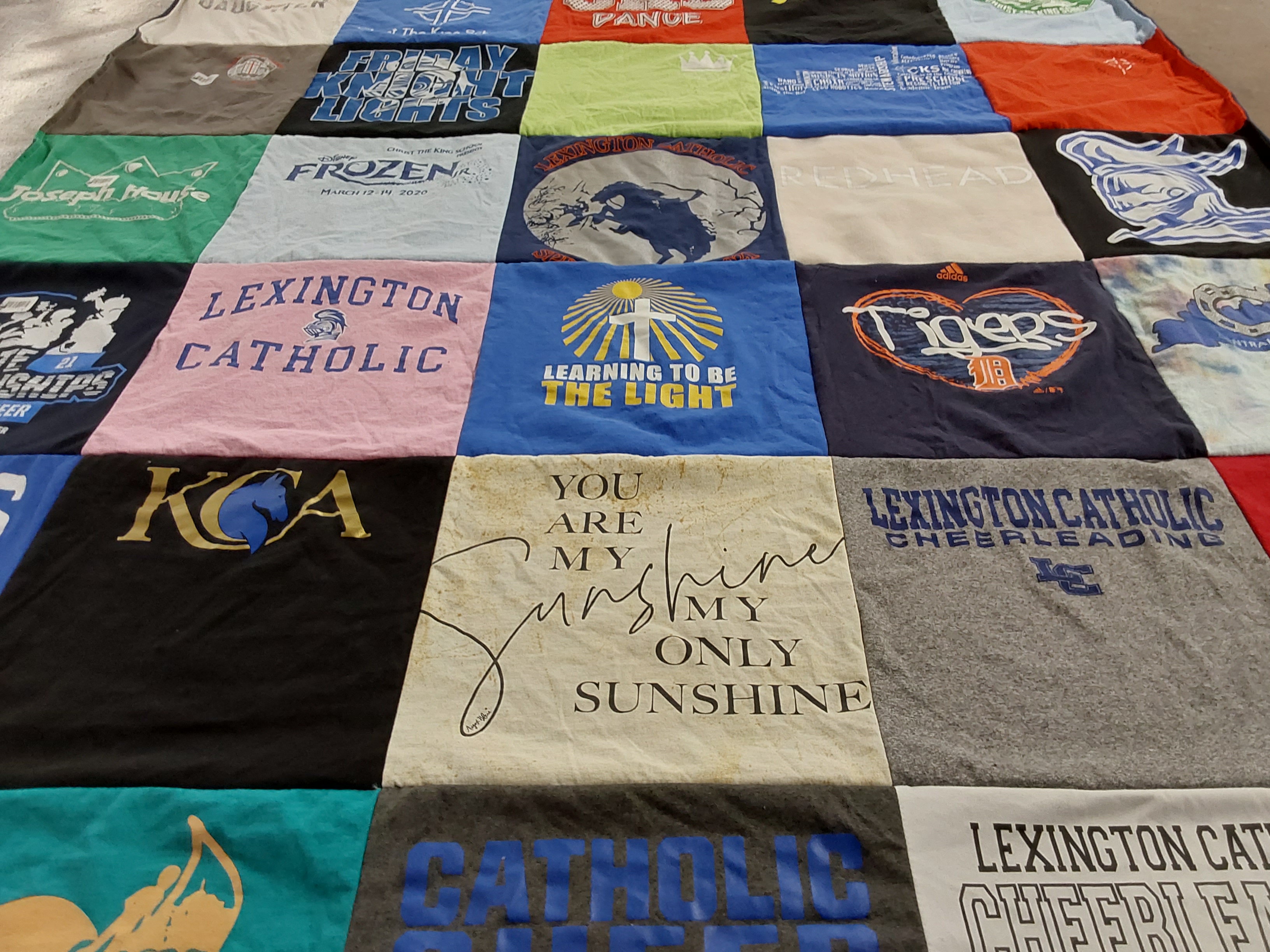 T-shirt quilt from lexington catholic high school by Lindsay from KY