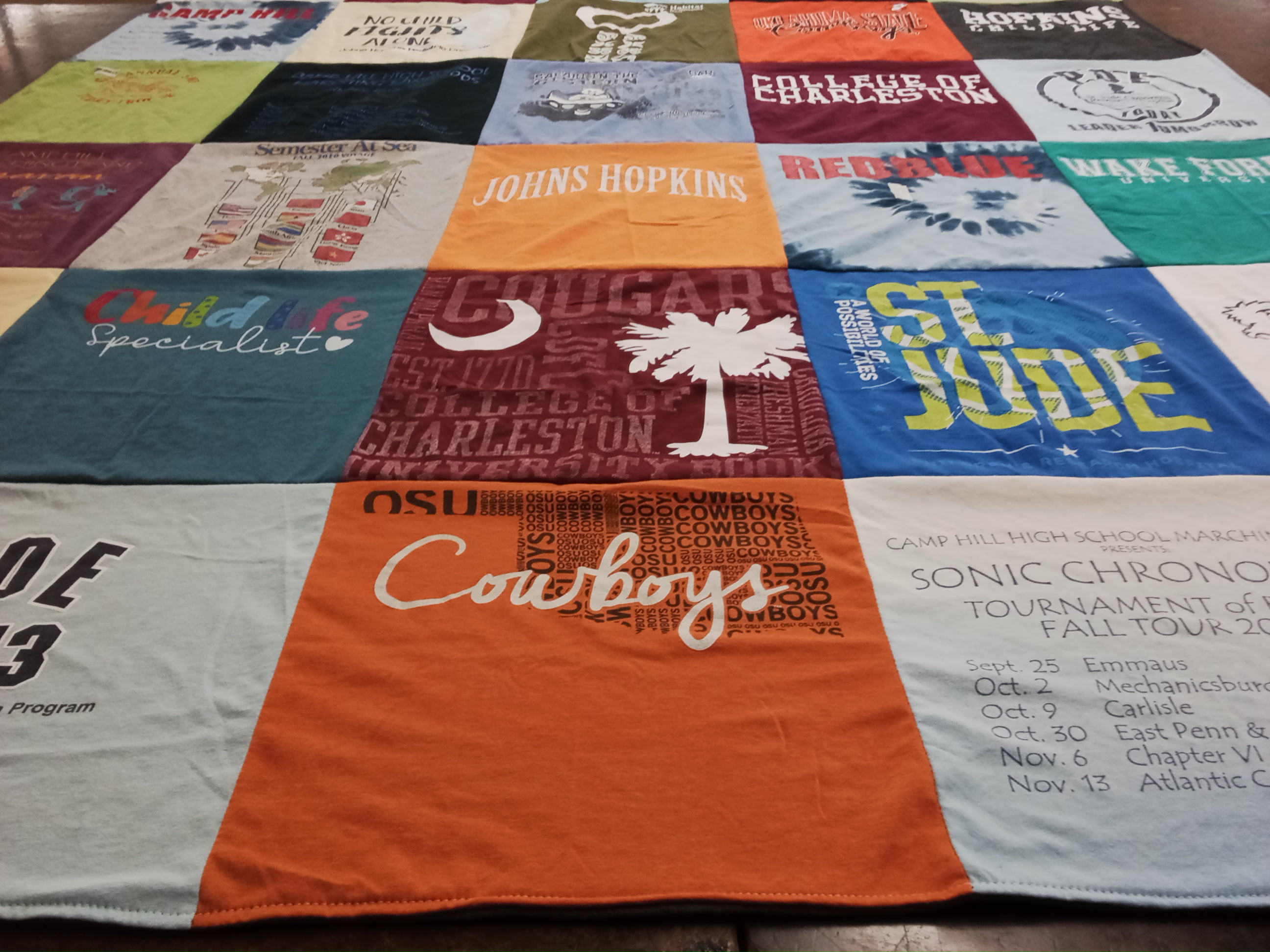 T-shirt quilt featuring camp hill high school marching band by Lexie from PA