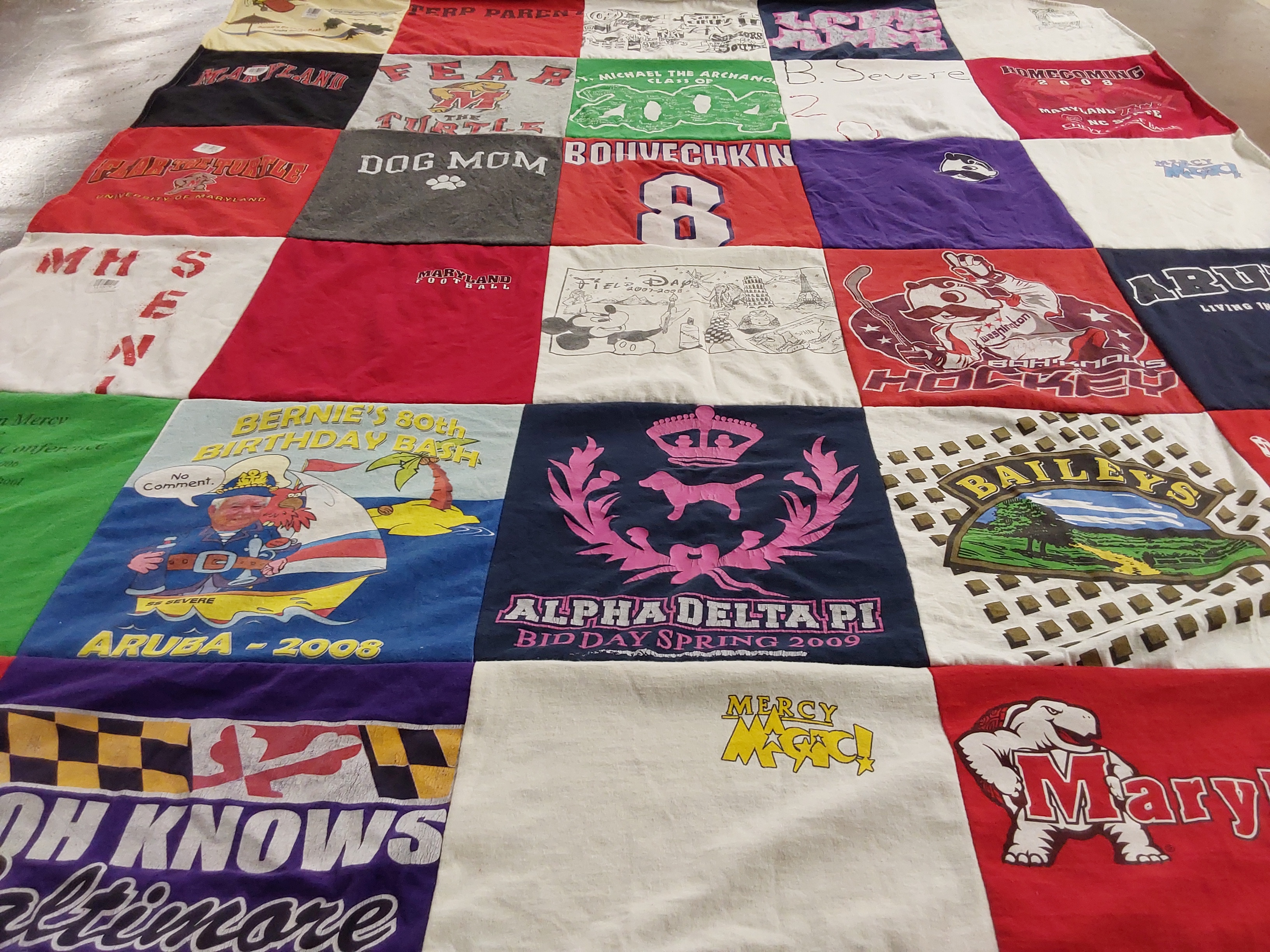 T-shirt quilt featuring university of maryland hockey by Barb from MD
