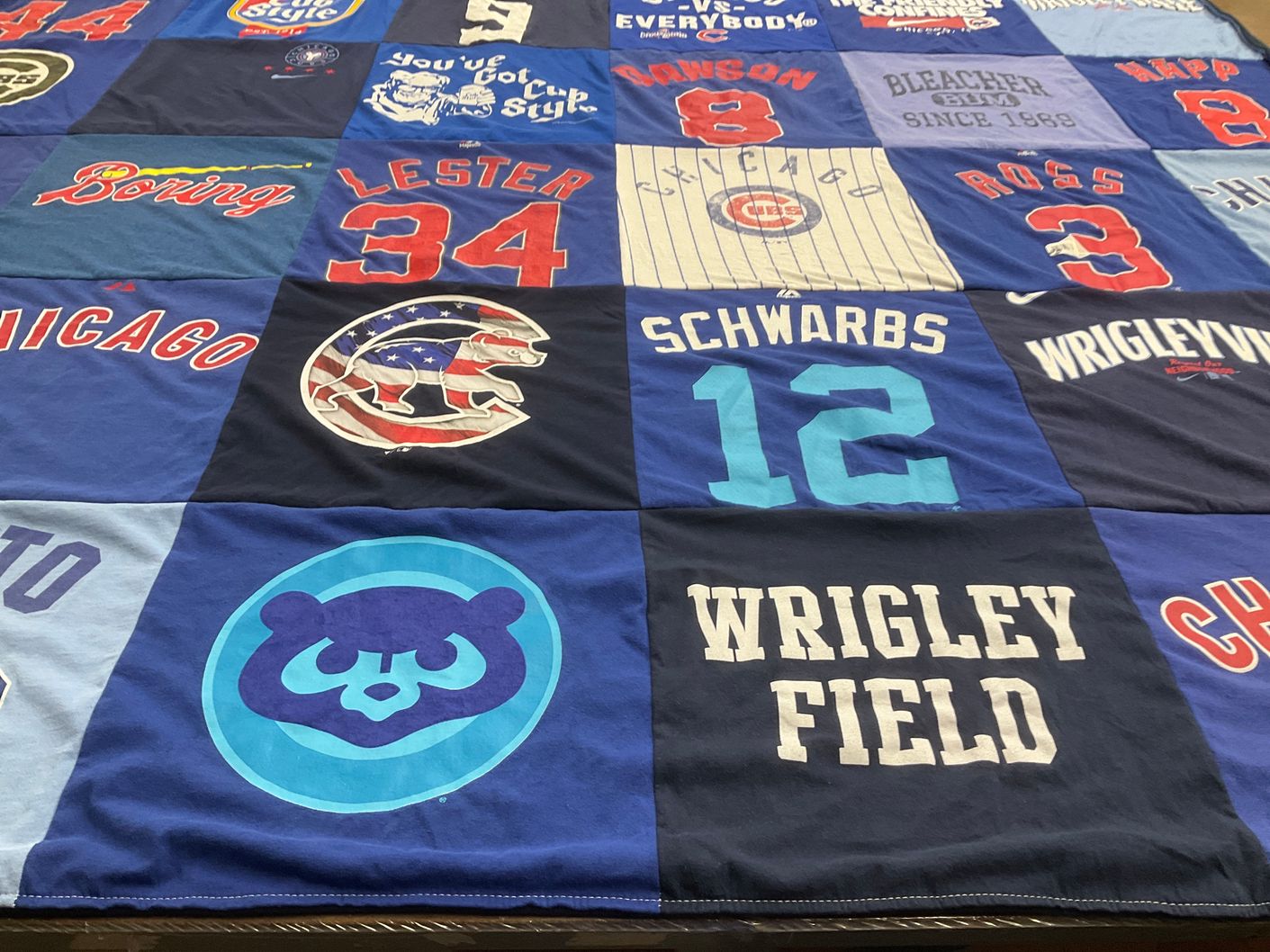 T-shirt quilt featuring chicago cubs by Steve from MO