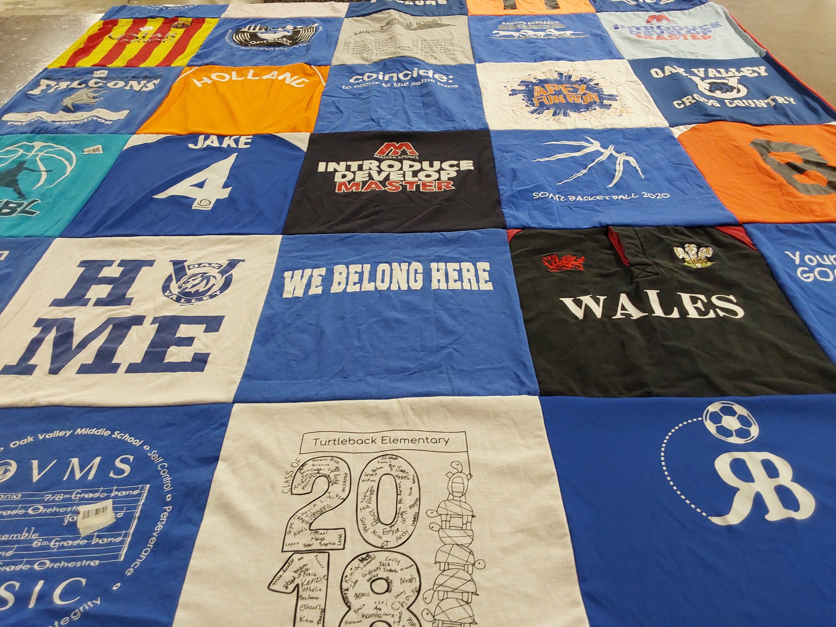 T-shirt quilt featuring oak valley cross country by Tommy from CA