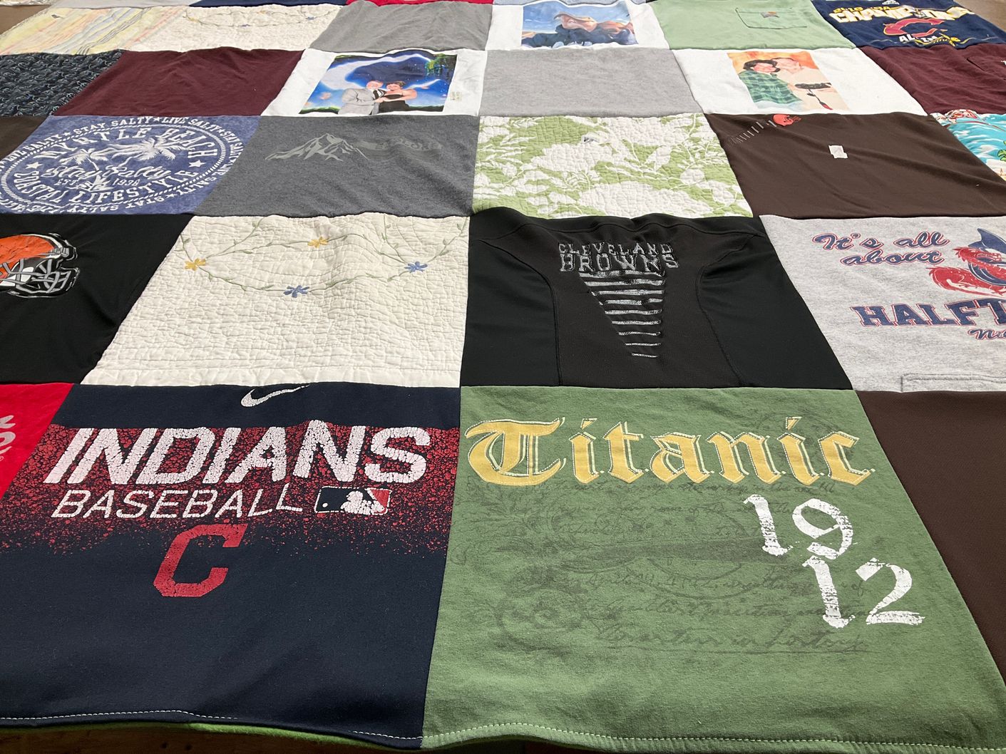 T-shirt quilt featuring cleveland browns by Christine from OH
