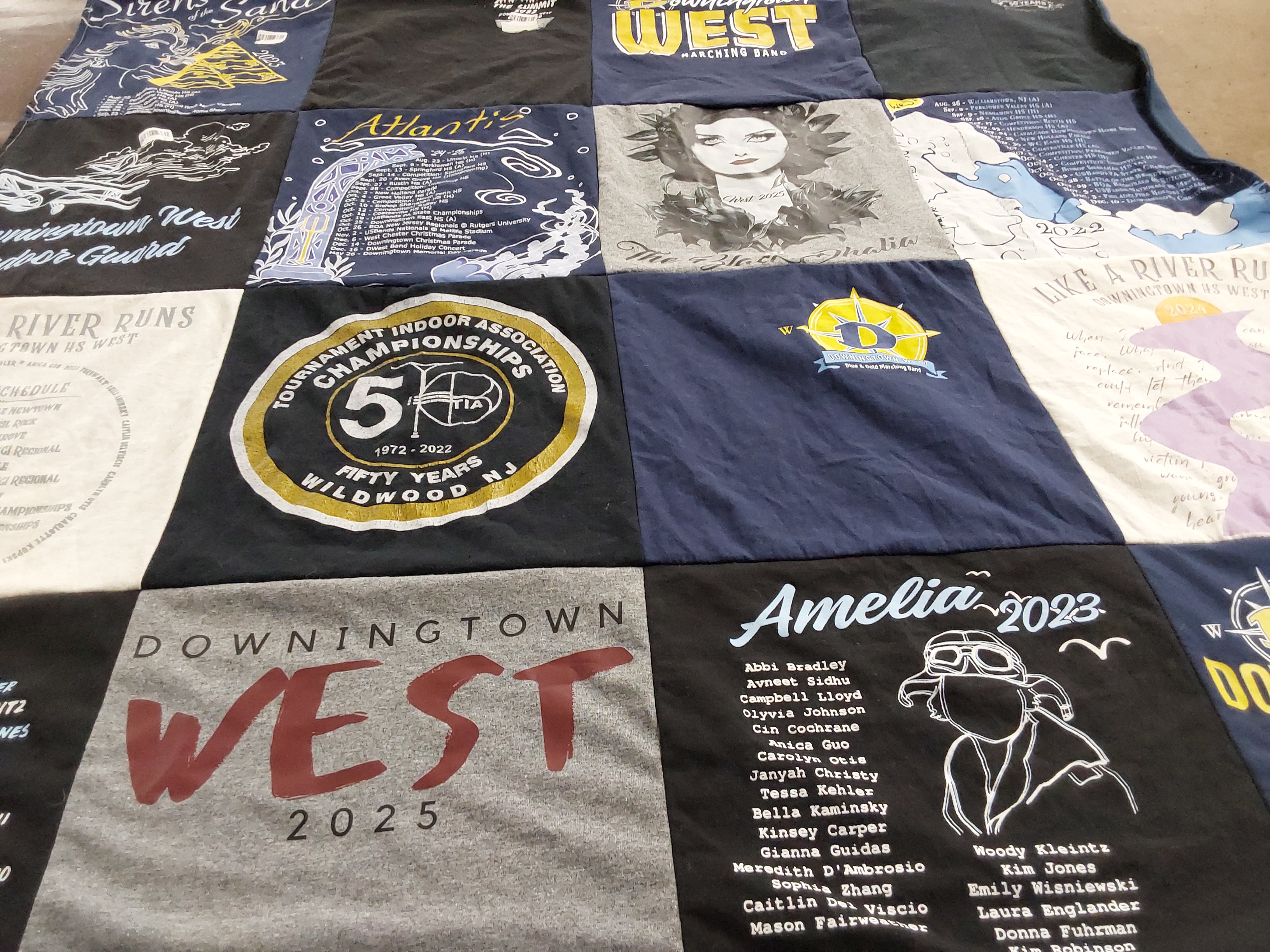 T-shirt quilt featuring downingtown west marching band by Amy from PA