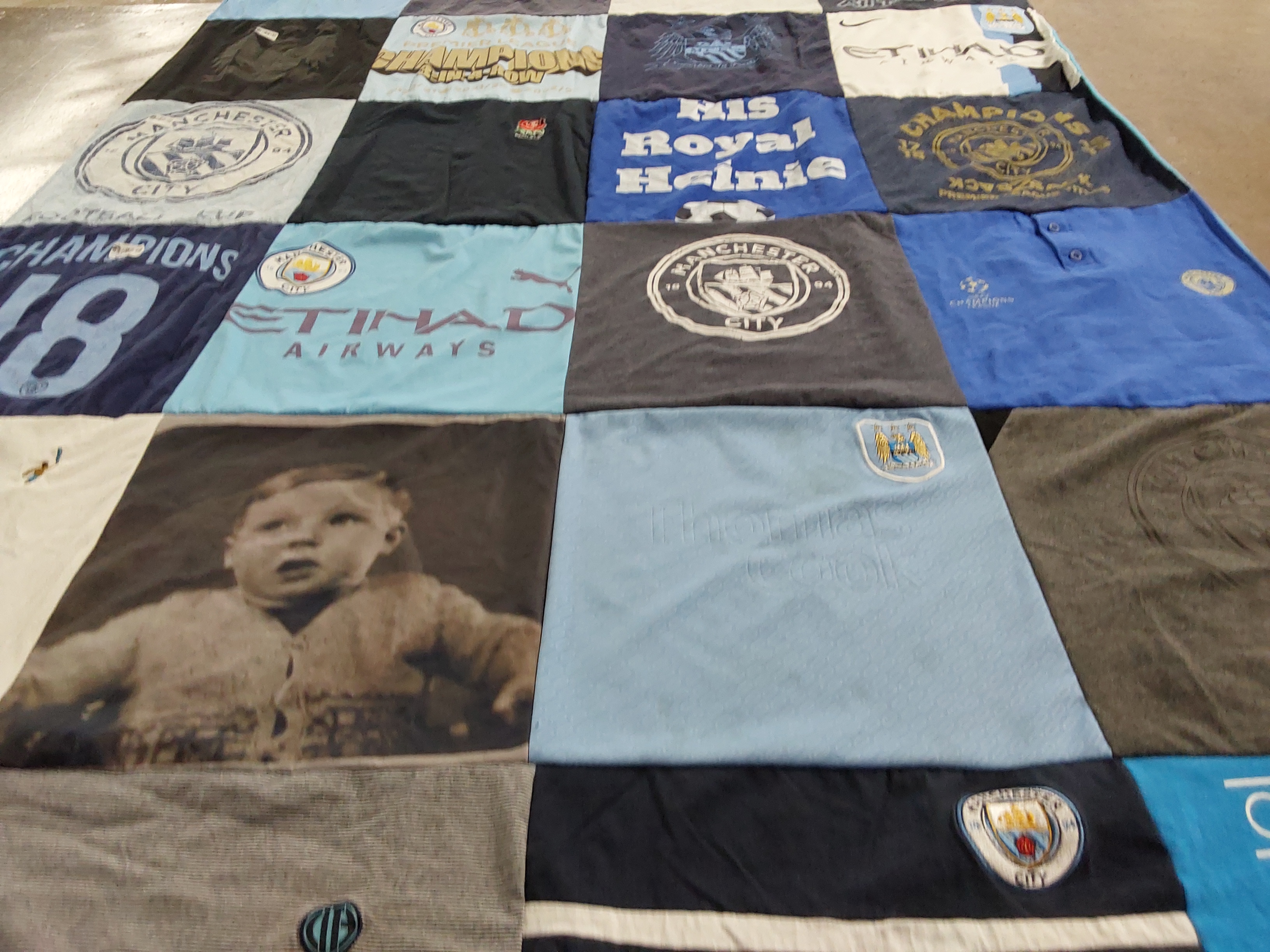 T-shirt quilt featuring manchester city by DJ from NC