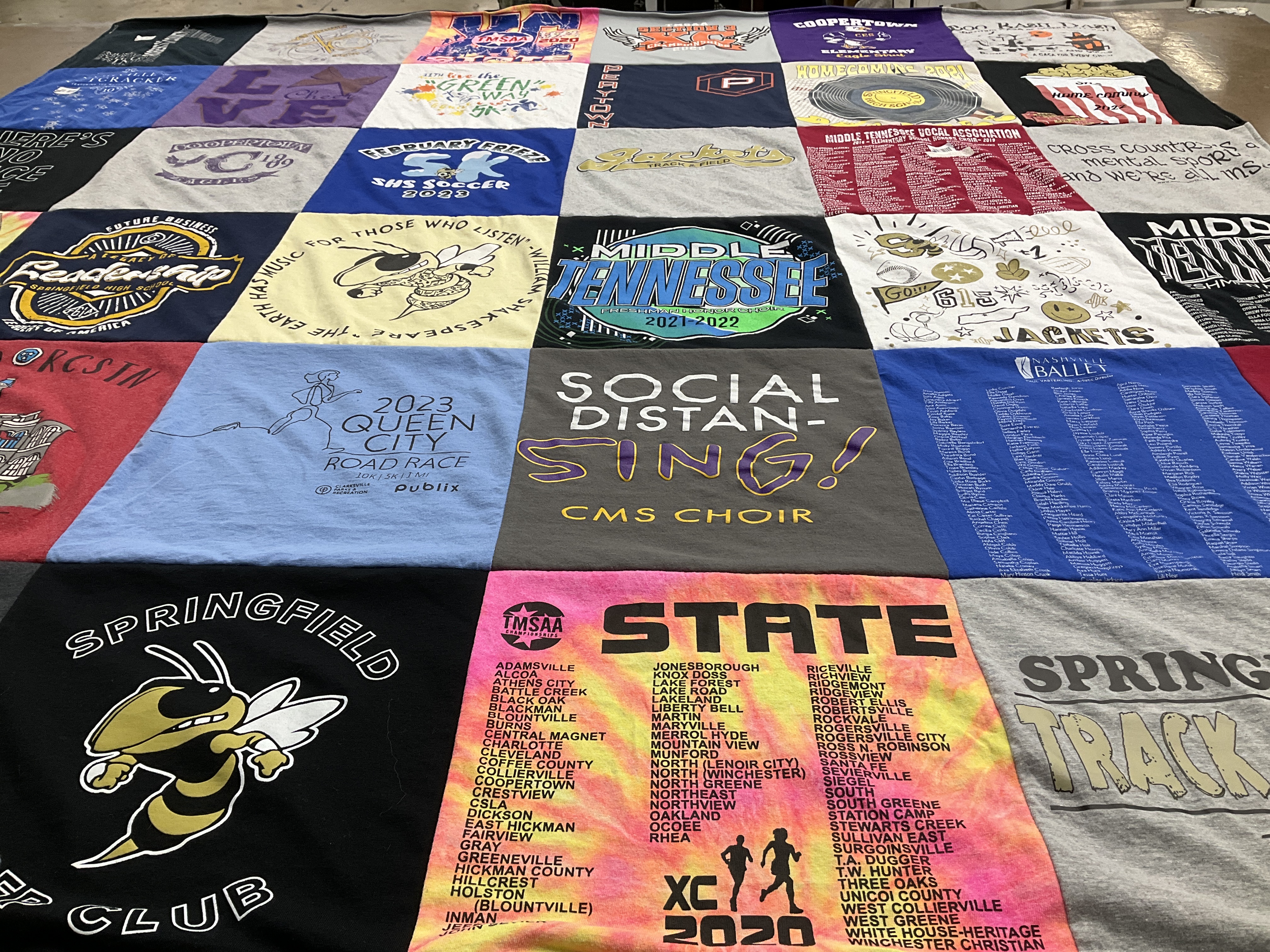 T-shirt quilt featuring springfield bee club by Kimberly from TN