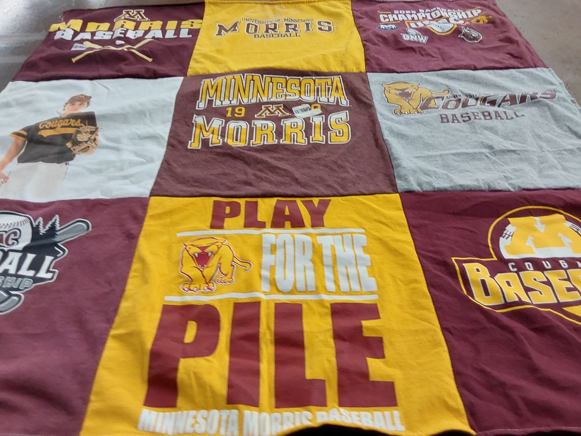 T-shirt quilt featuring cougars baseball by Amy from MN
