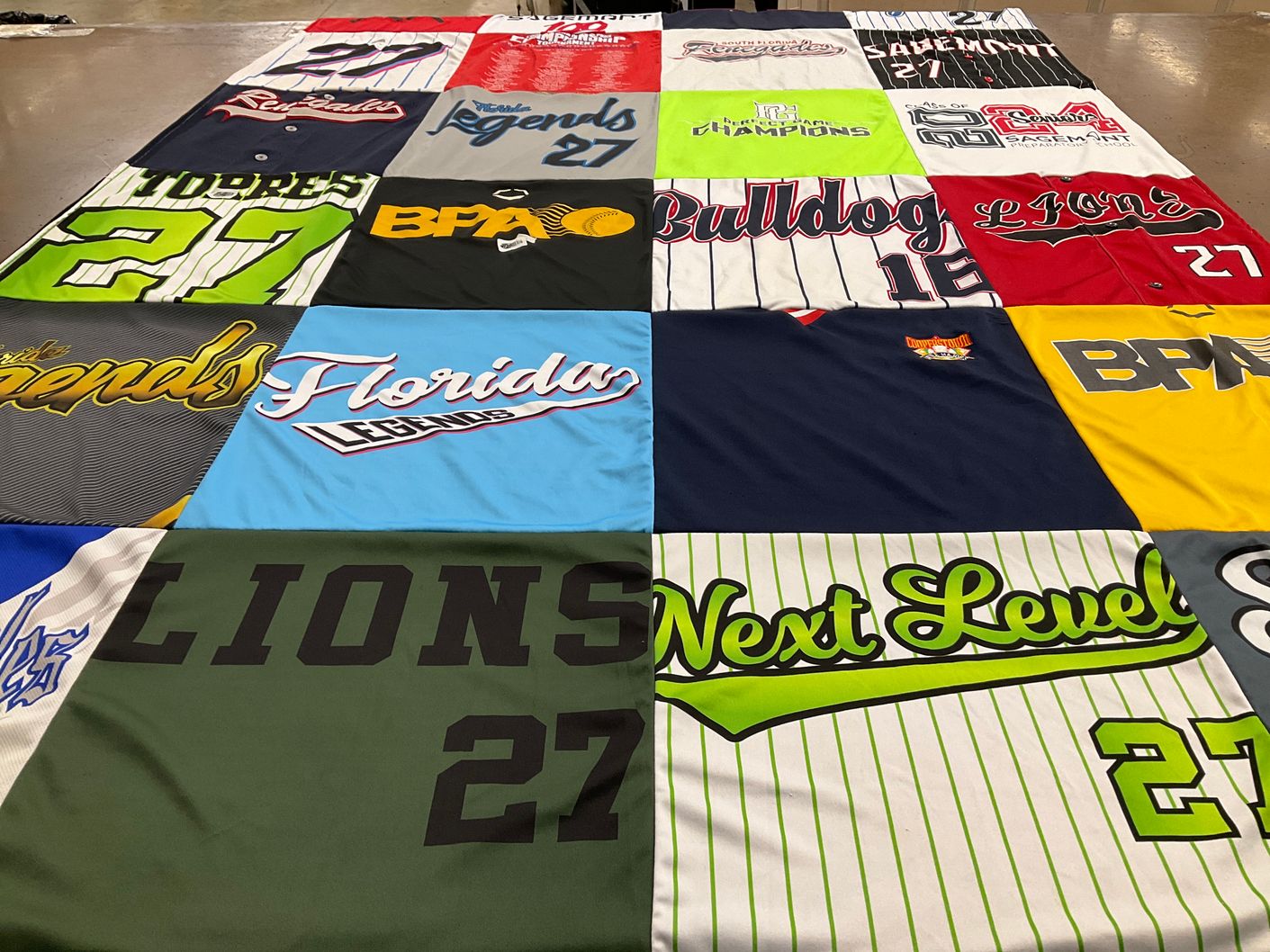 T-shirt quilt featuring lions by Maggie from FL