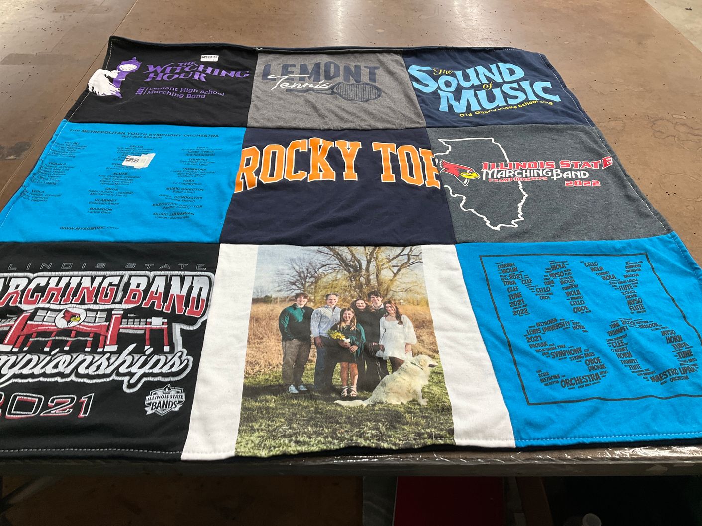 T-shirt quilt from lemont high school, old glenbrook school by Karen from NC
