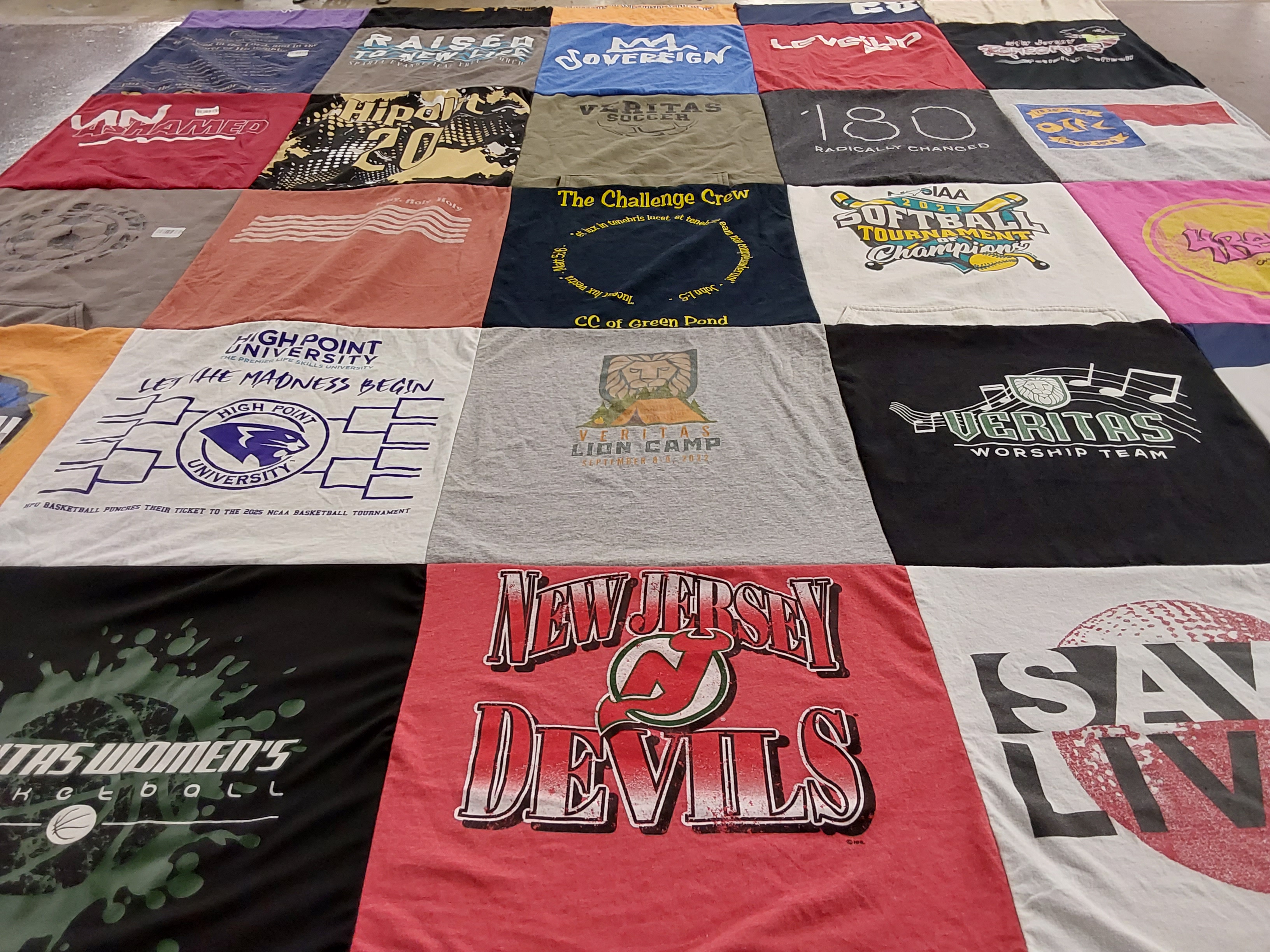 T-shirt quilt featuring new jersey devils by Christine from NJ