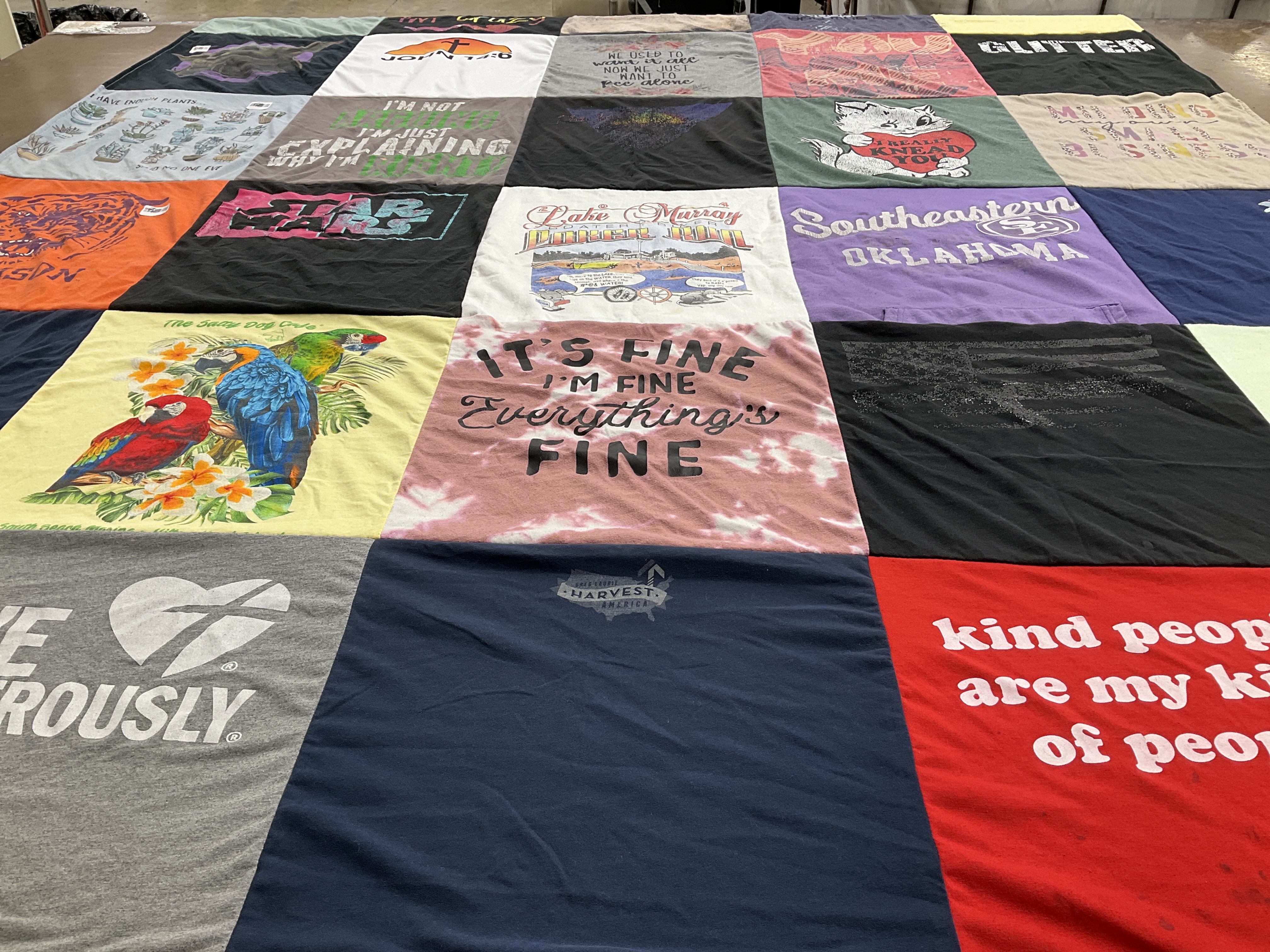 T-shirt quilt from southeastern oklahoma state university by Dana from SC