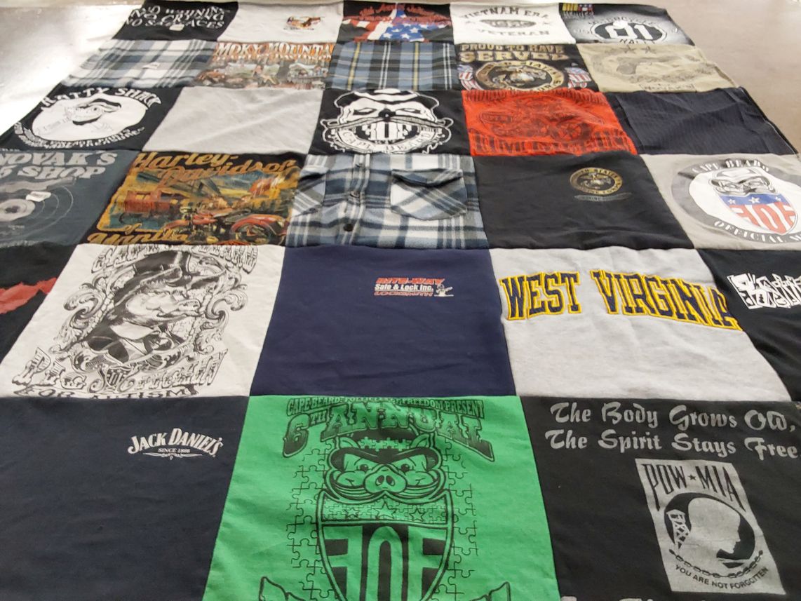 T-shirt quilt from west virginia university by Heather from WV