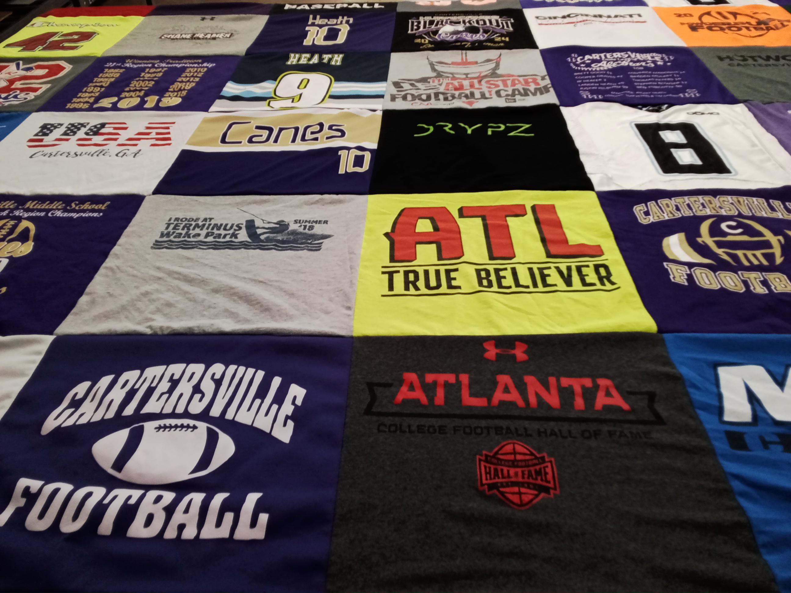 T-shirt quilt featuring cartersville football by Jenny from GA