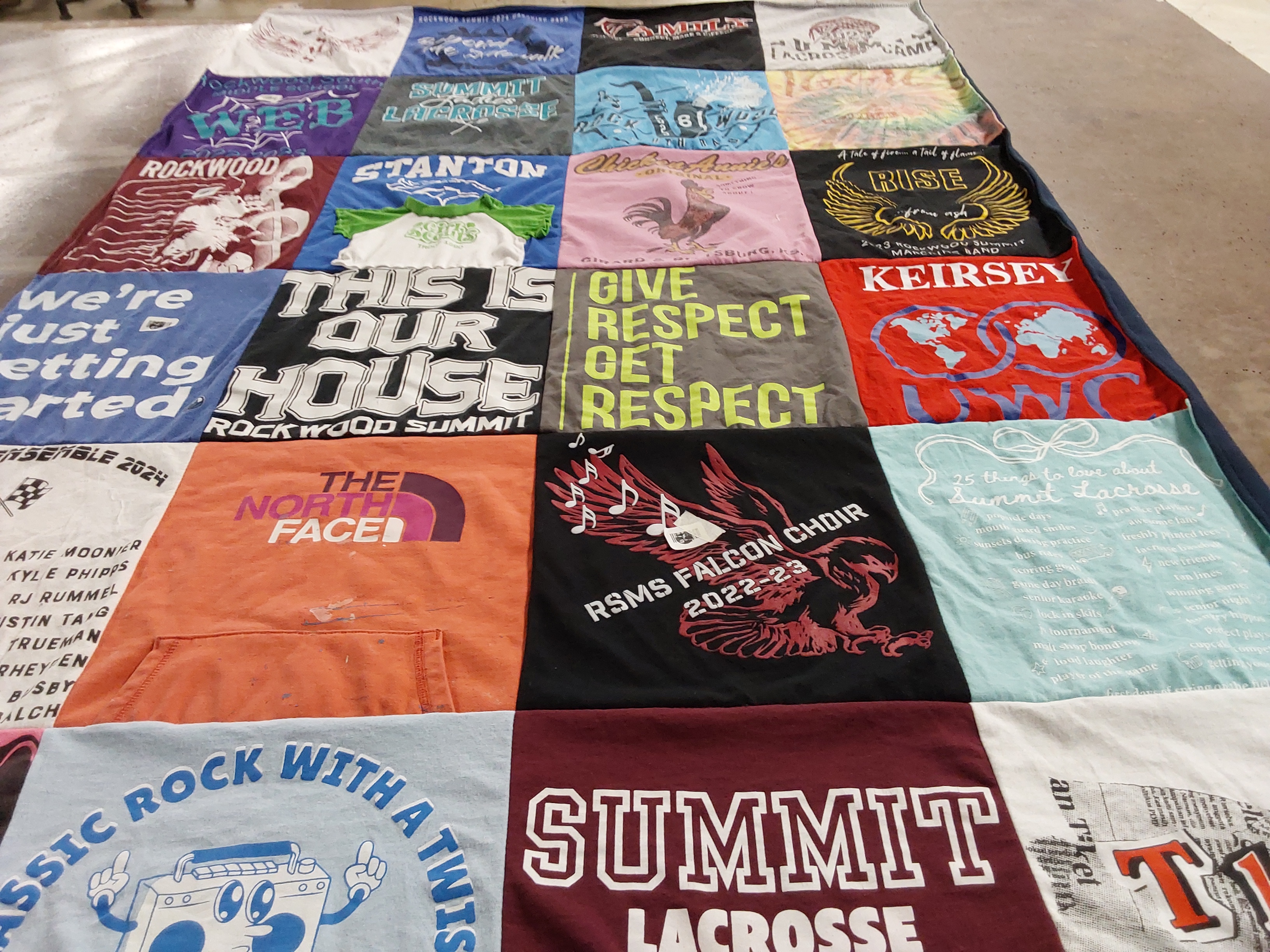 T-shirt quilt featuring rockwood summit lacrosse by Drew from MO