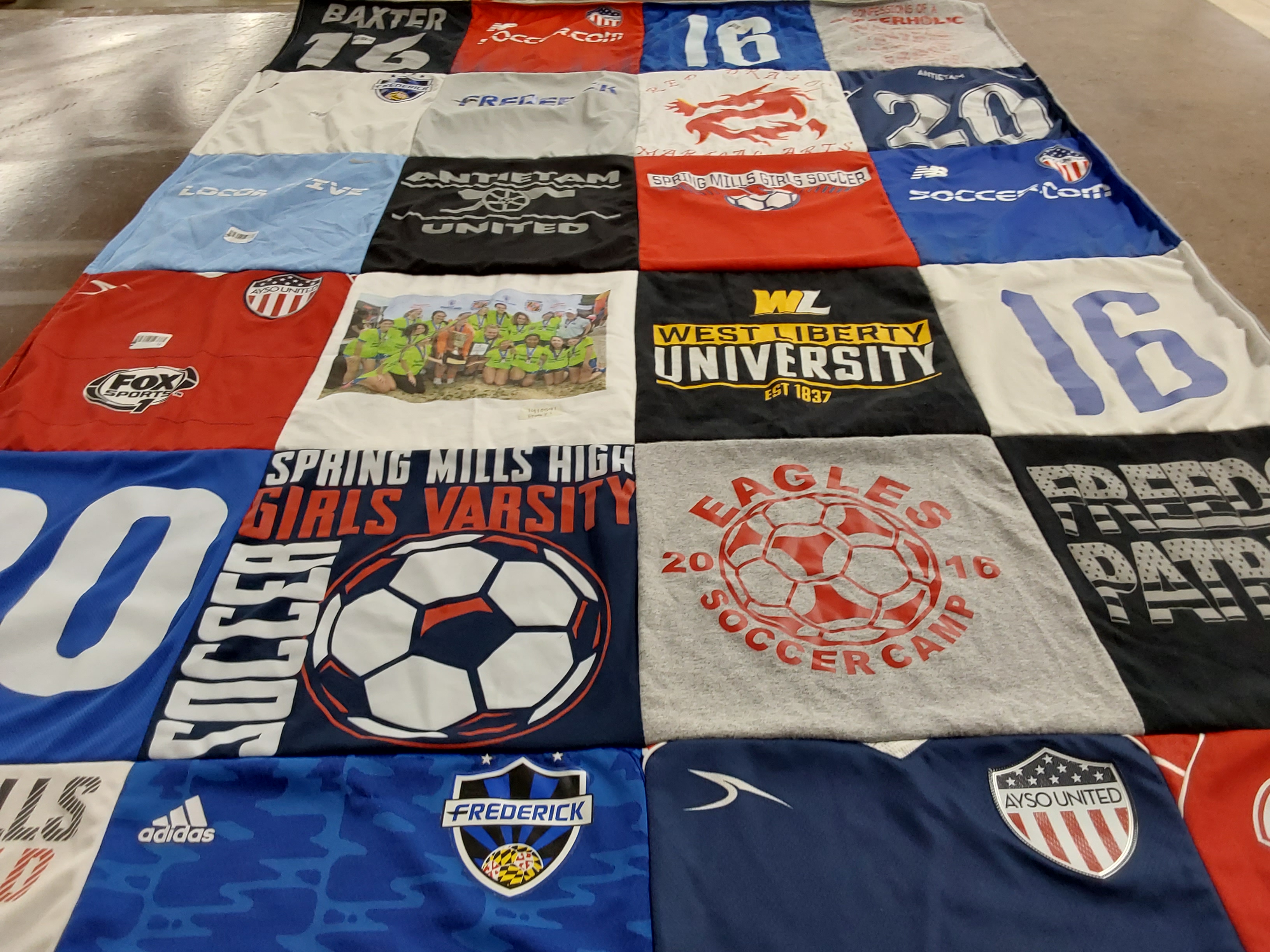 T-shirt quilt featuring spring mills high school by Danielle from WV