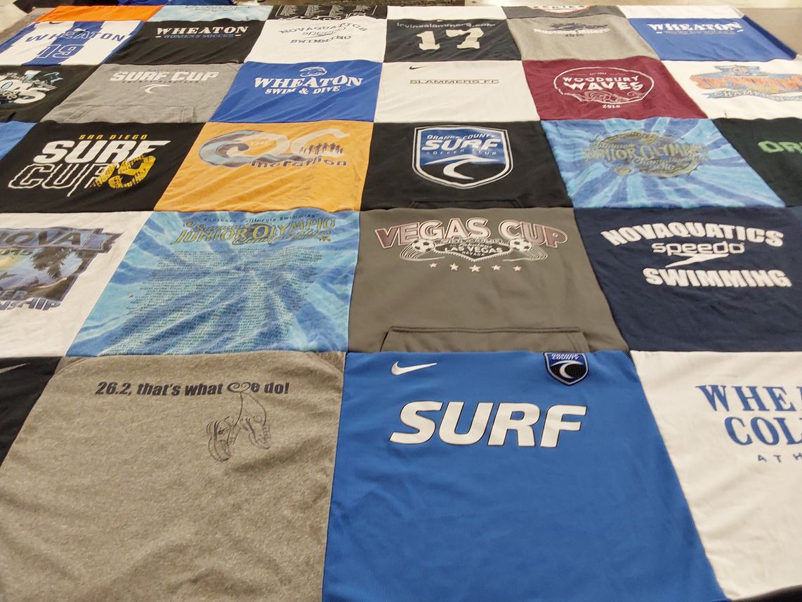 T-shirt quilt featuring orange county surf soccer club by ALLISON from CA