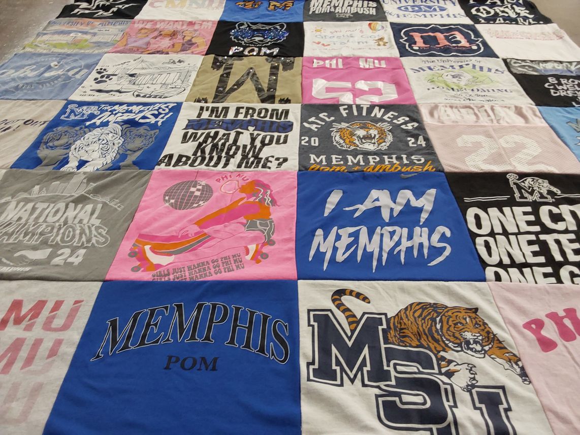 T-shirt quilt featuring memphis university, mississippi state university by Isabella from TN