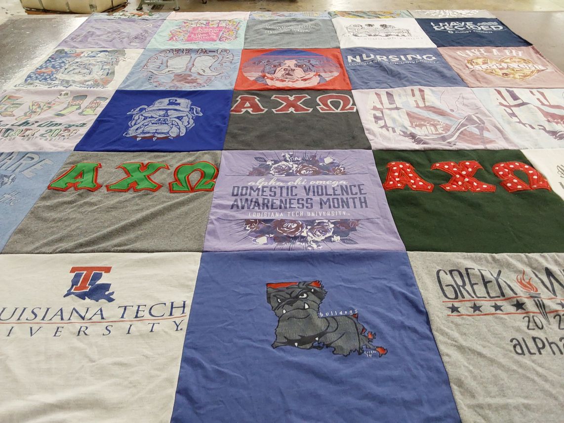 T-shirt quilt from louisiana tech university by Shelby from LA
