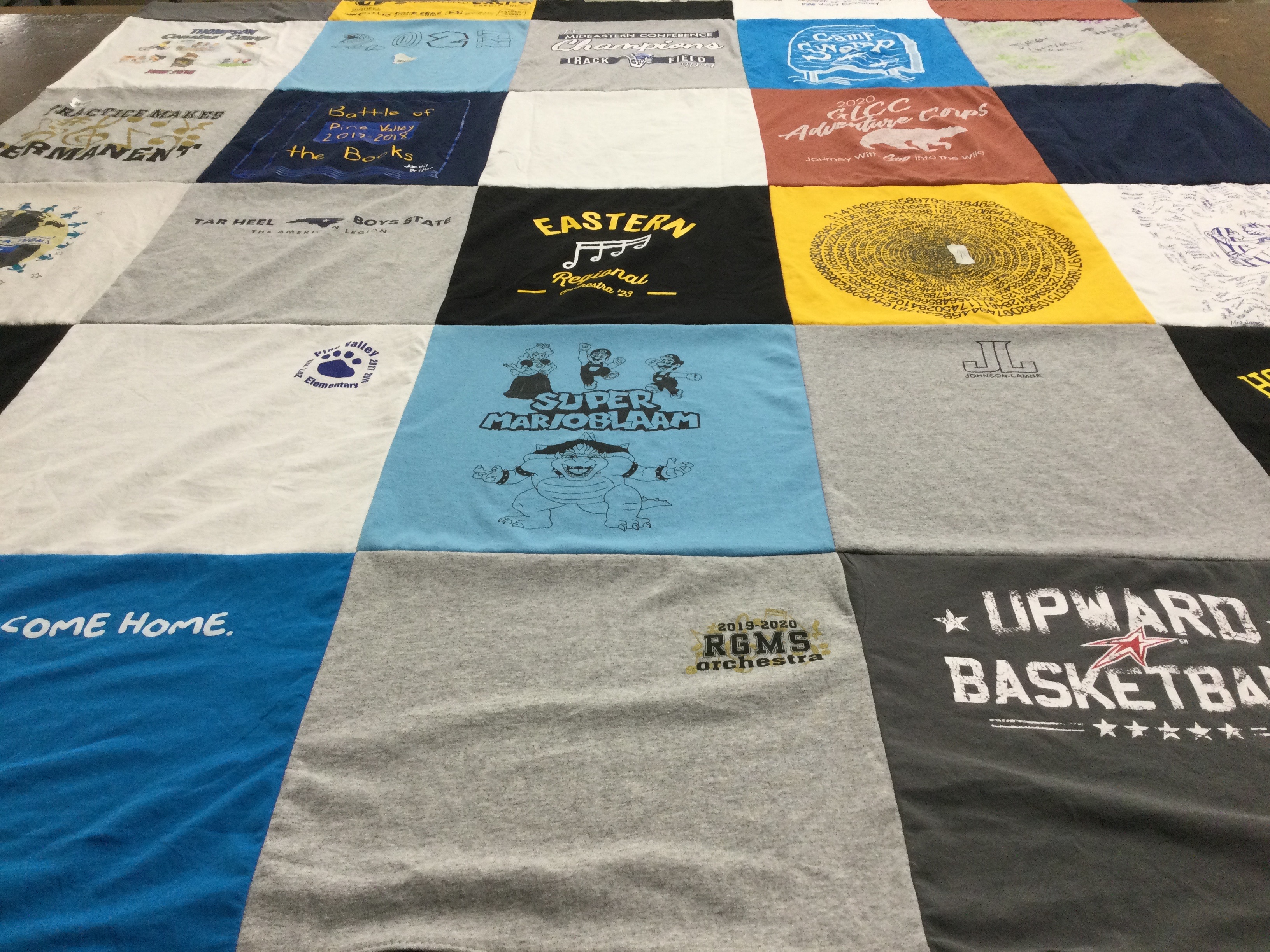 T-shirt quilt featuring upward basketball by Elizabeth from NC